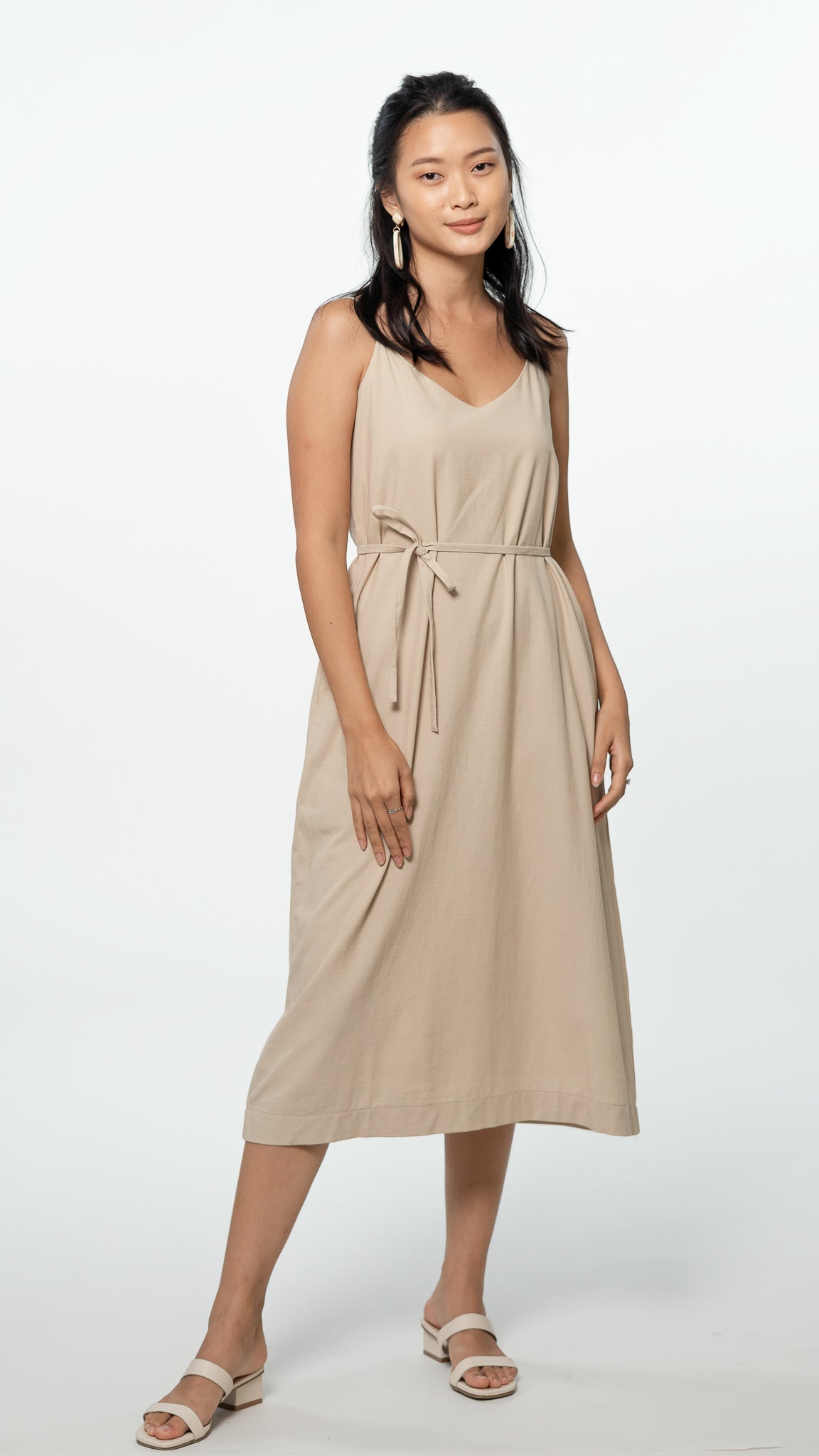 Amelia Two-way Linen Midi Dress in Ecru [ONLINE ONLY] – First Stitch
