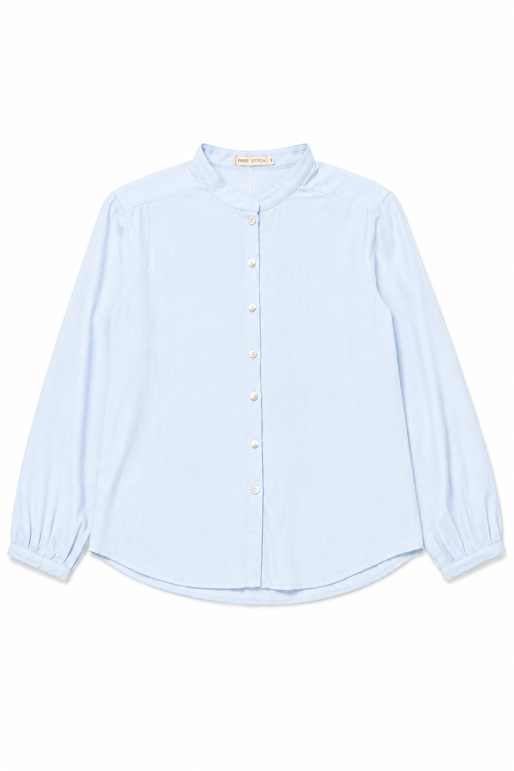 Mandarin Cotton Long Sleeve Shirt in Sky Blue
