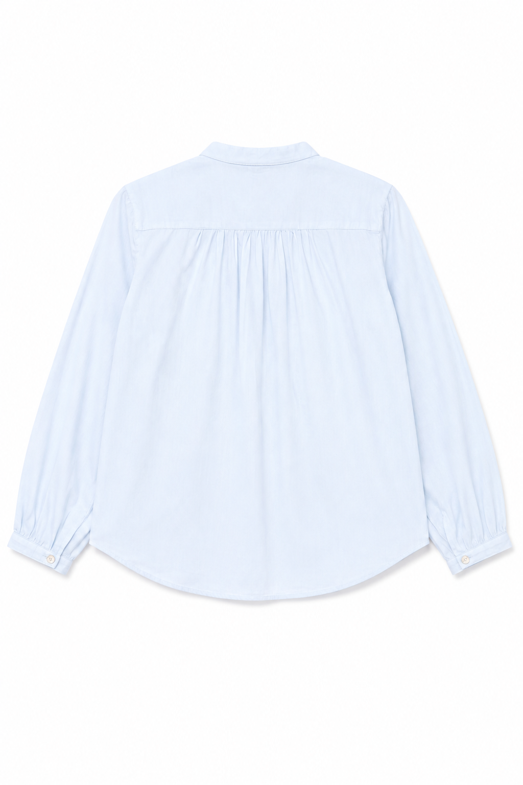 Mandarin Cotton Long Sleeve Shirt in Sky Blue