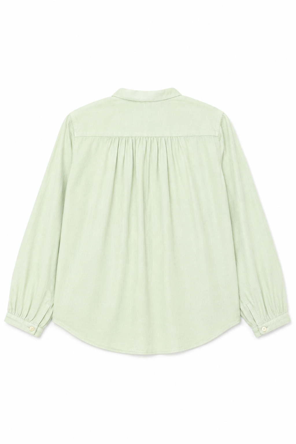 Mandarin Cotton Long Sleeve Shirt in Light Green