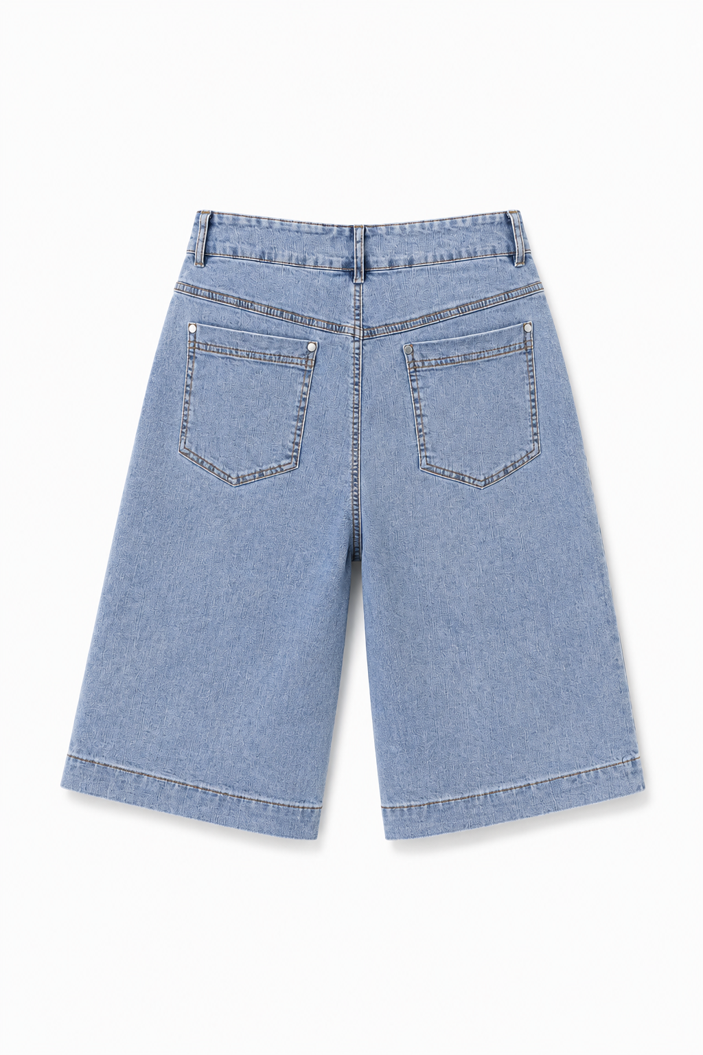 Washed Denim Jorts in Light Wash