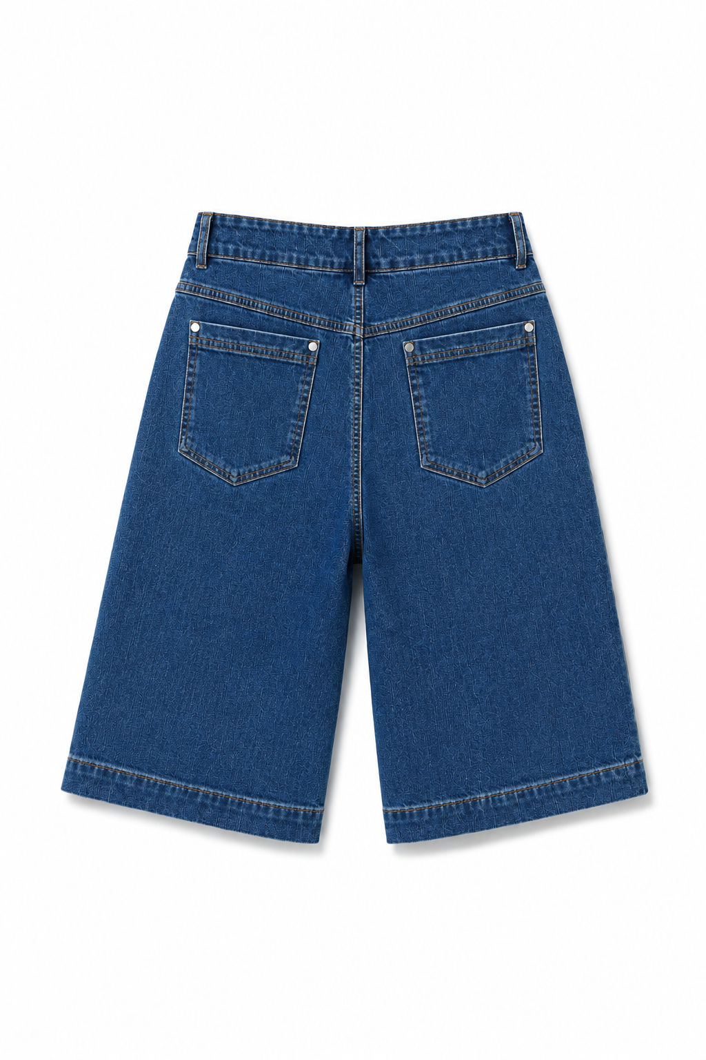 Washed Denim Jorts in Dark Wash