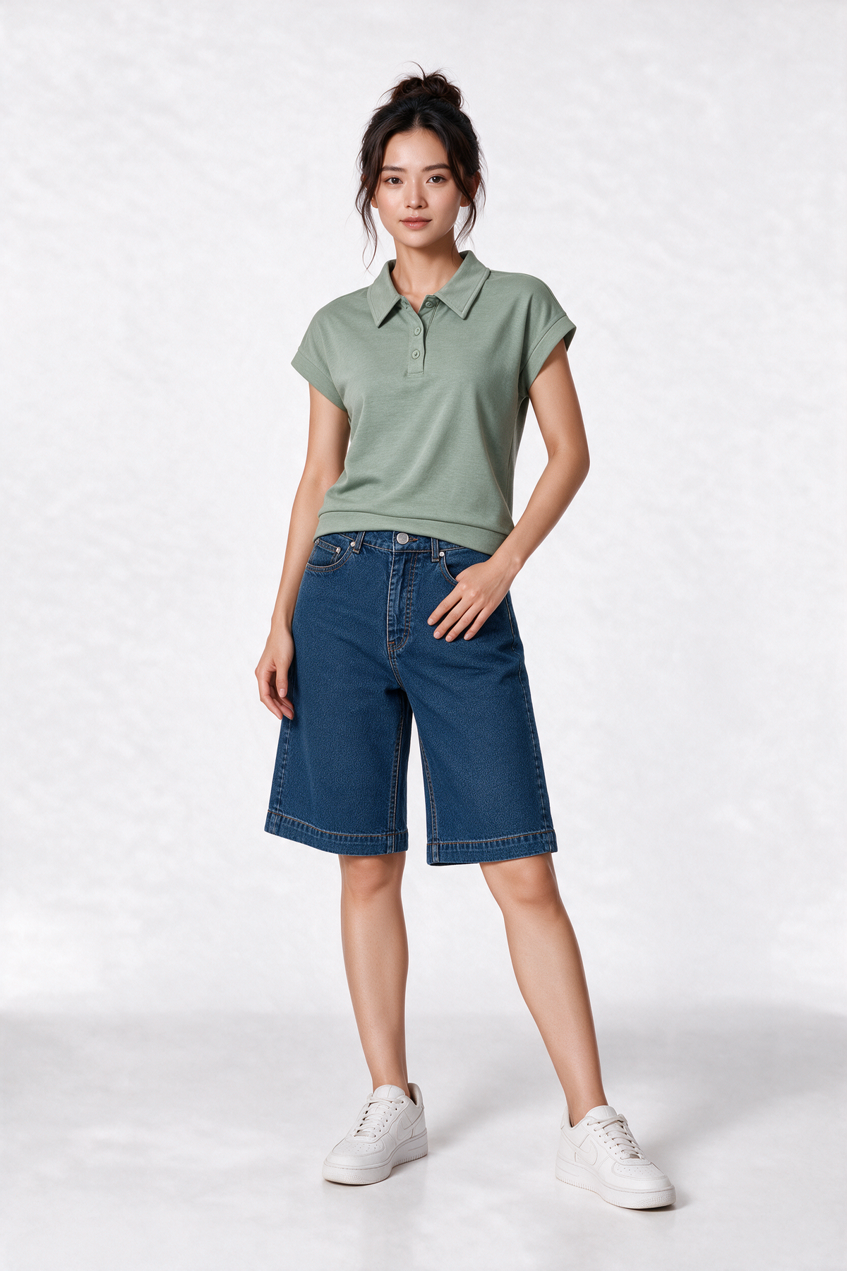 Super Comfortable Polo Tee in Light Green