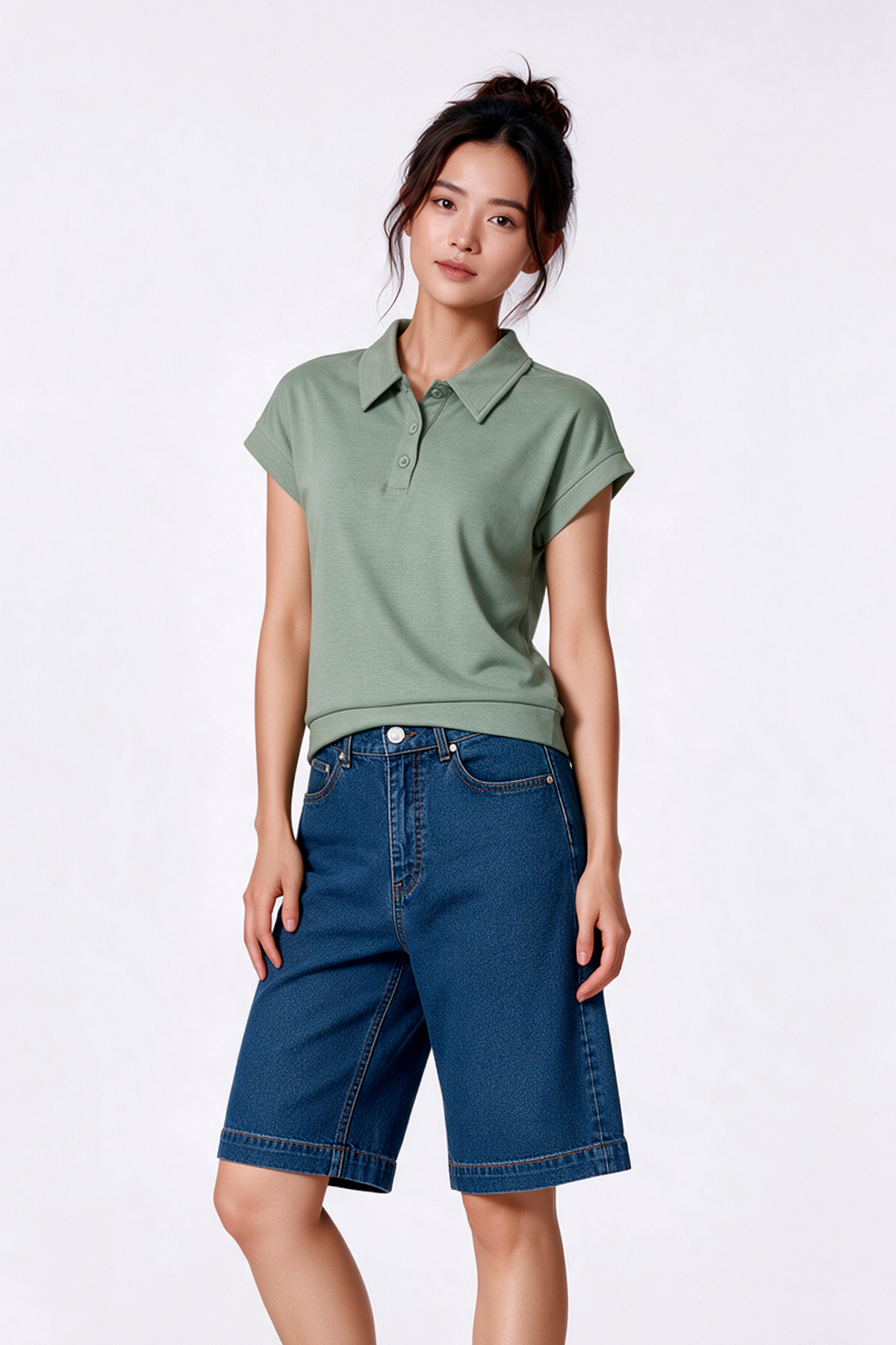 Super Comfortable Polo Tee in Light Green