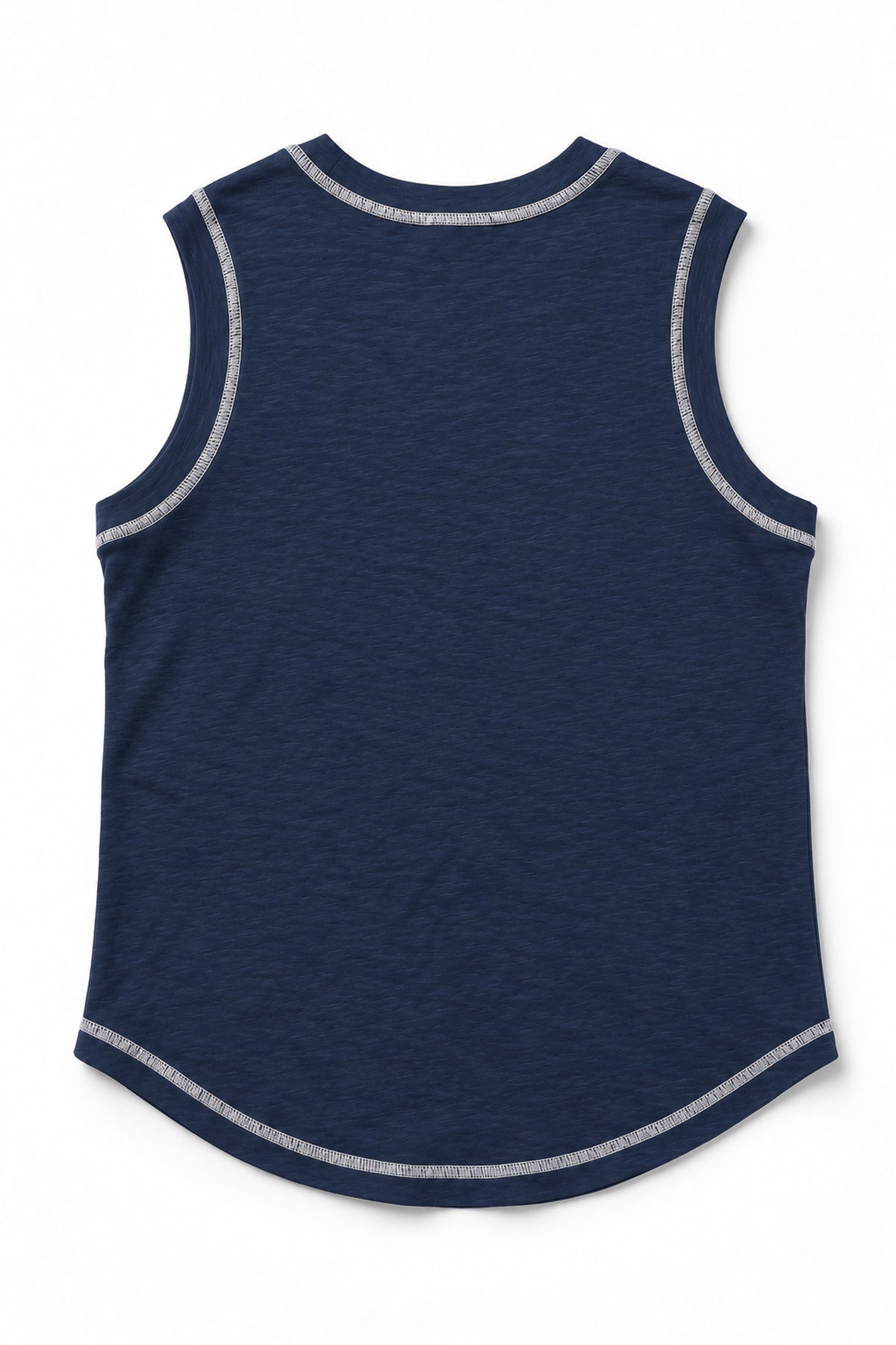 Contrast Stitch Tank Top in Navy+Cream