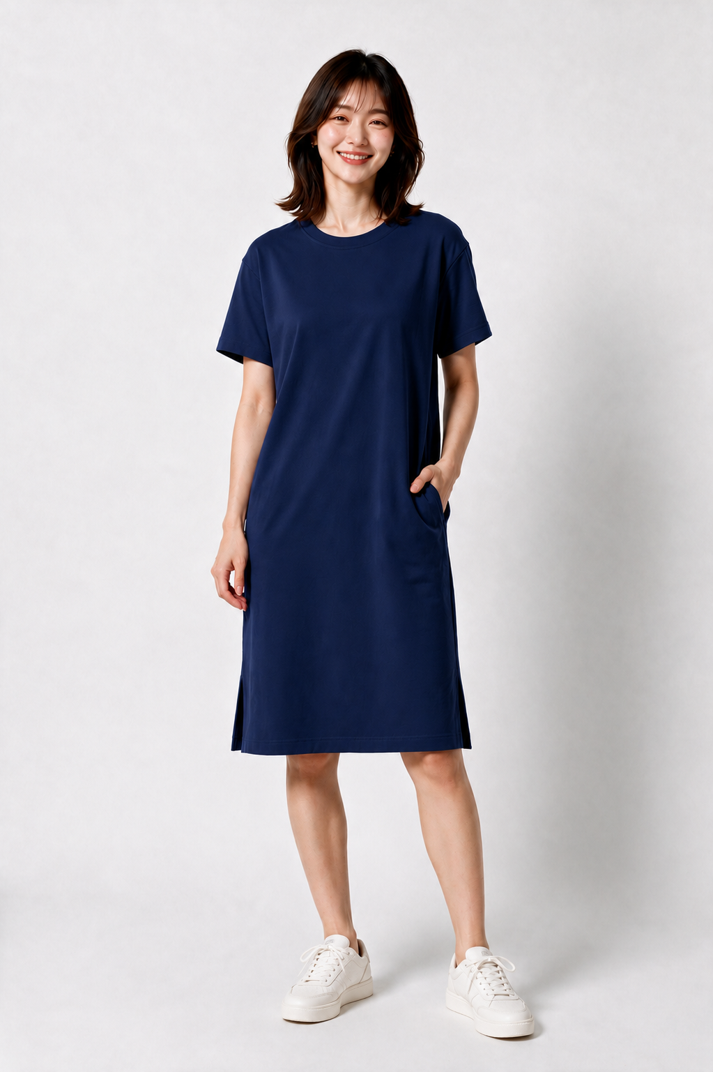 Super Comfortable T-Shirt Dress in Navy