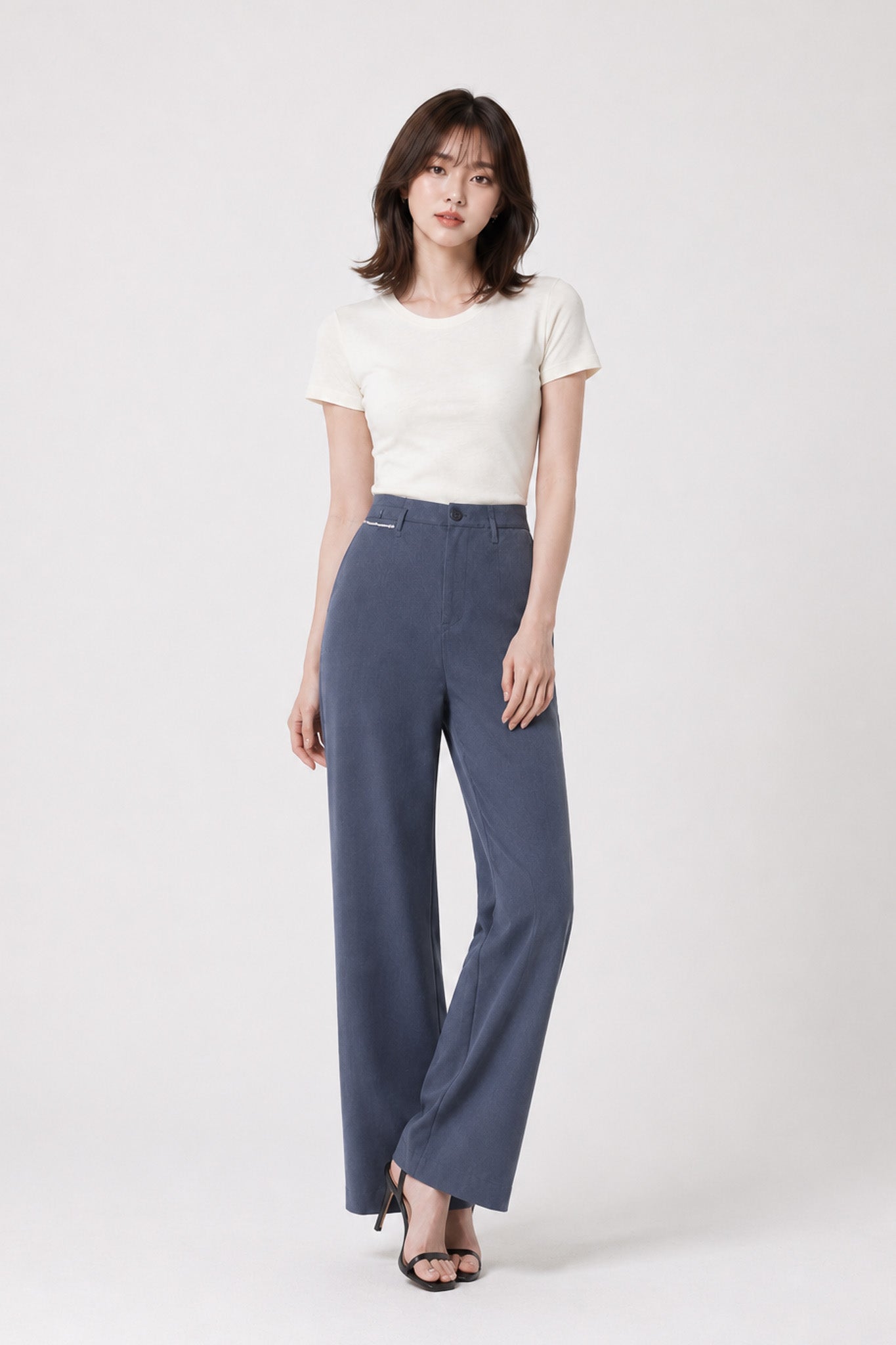 FS Workwear Palazzo Pants in Denim Blue