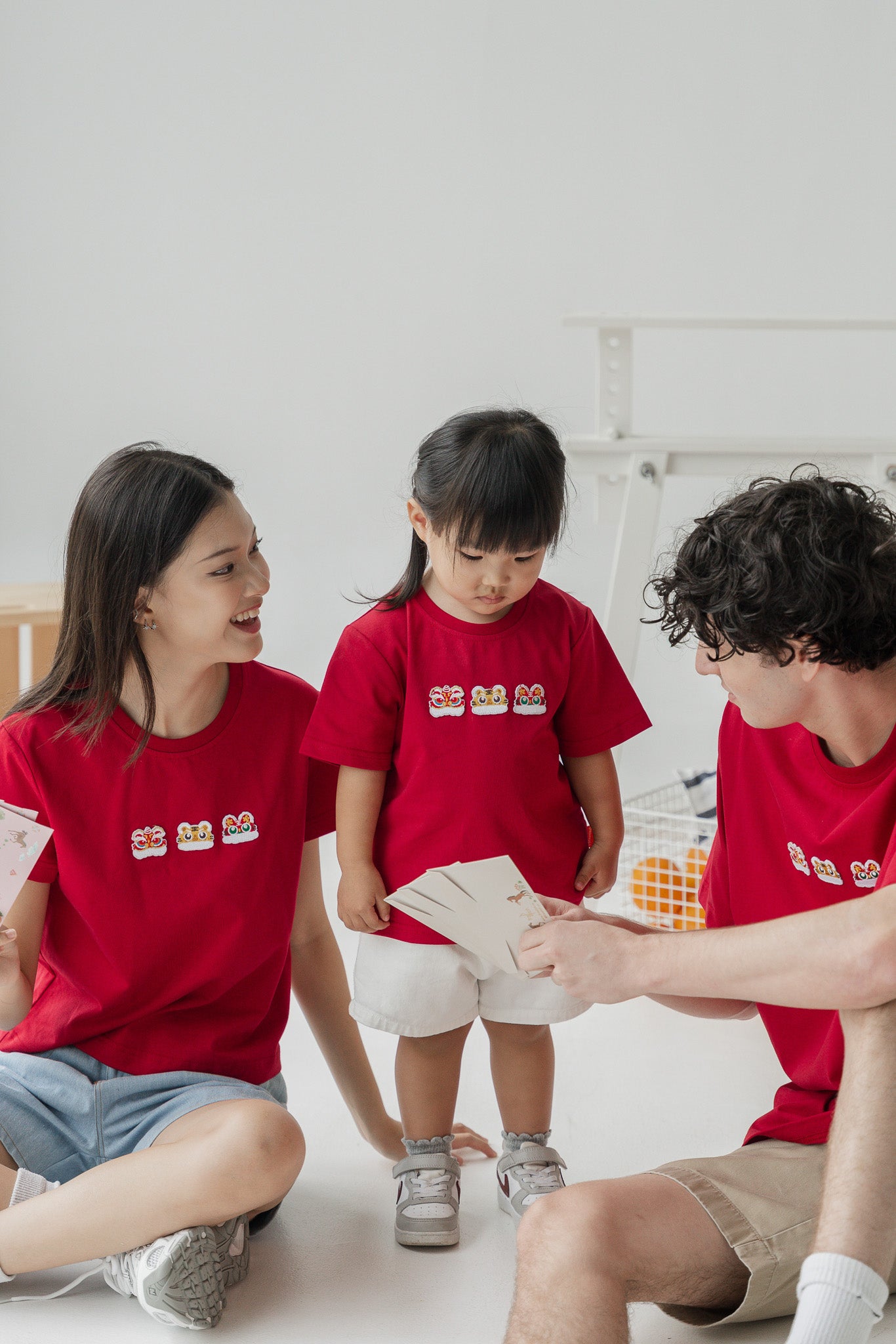 Lucky Lion Kid's Tee in Red