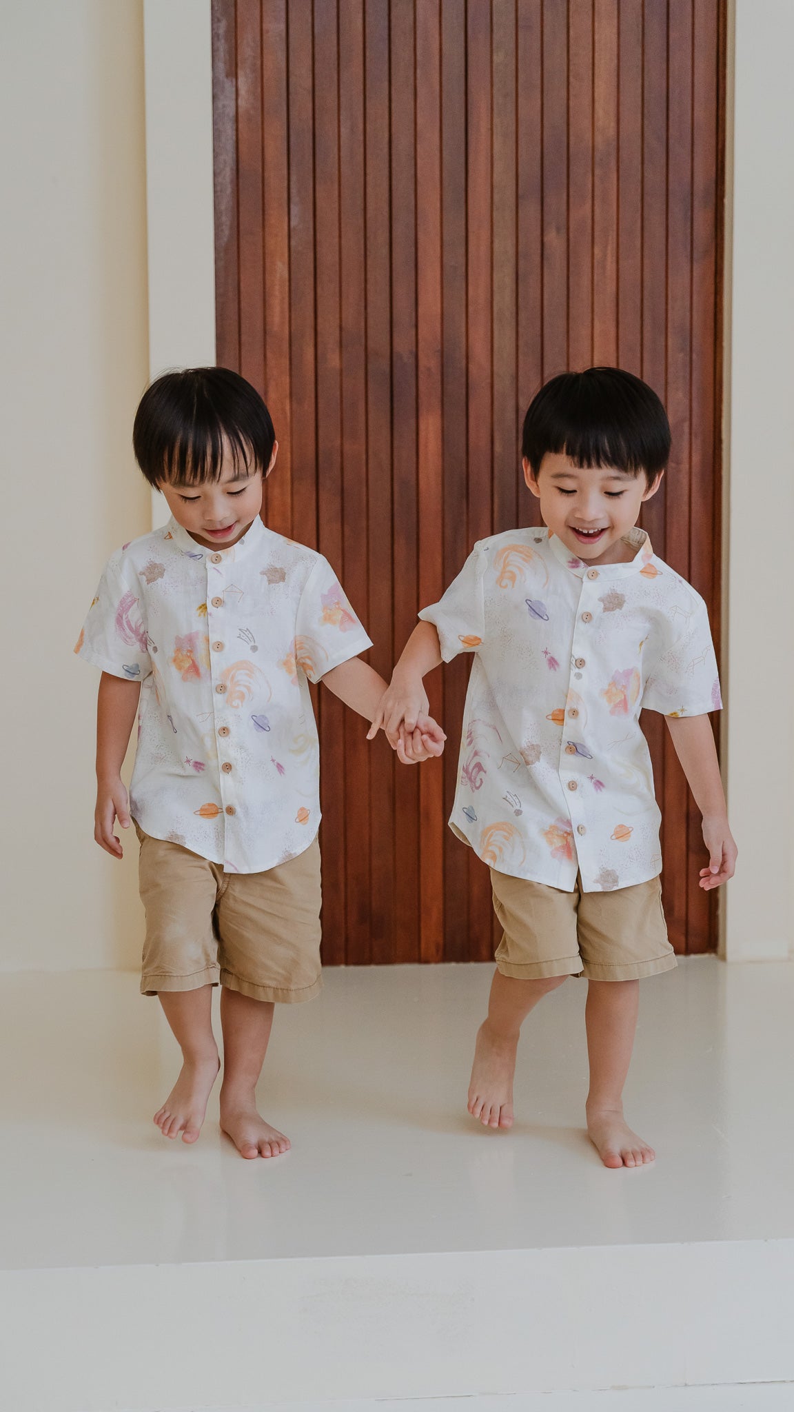 Constellations Kid's Linen Shirt in Stardust