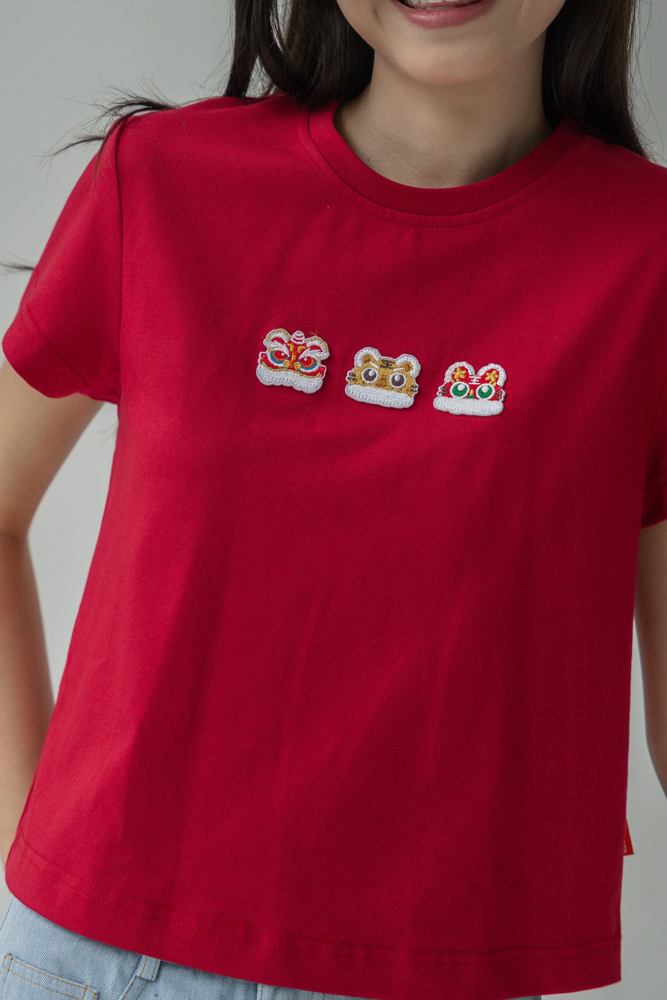 Lucky Lion Women's Tee in Red