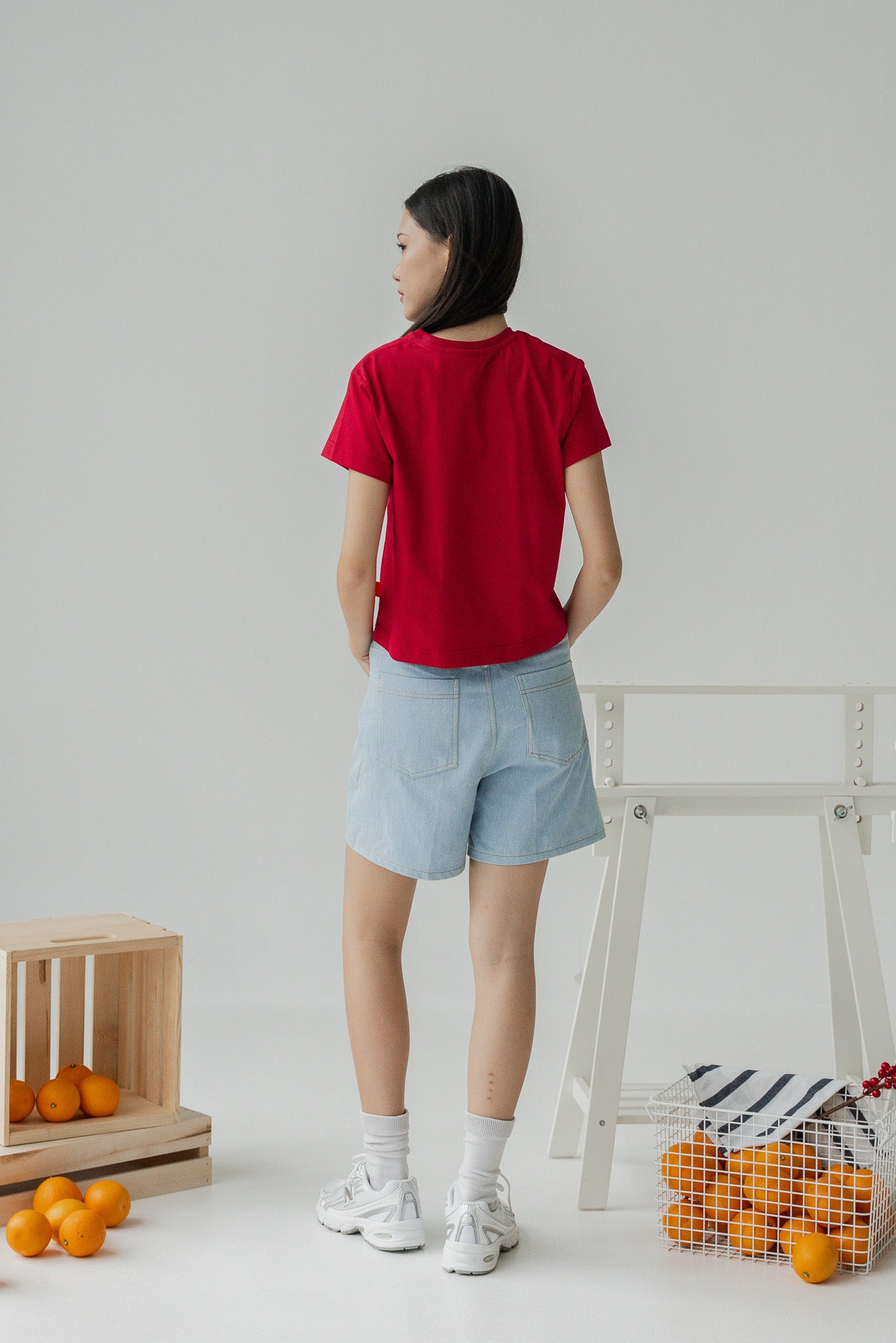 Lucky Lion Women's Tee in Red