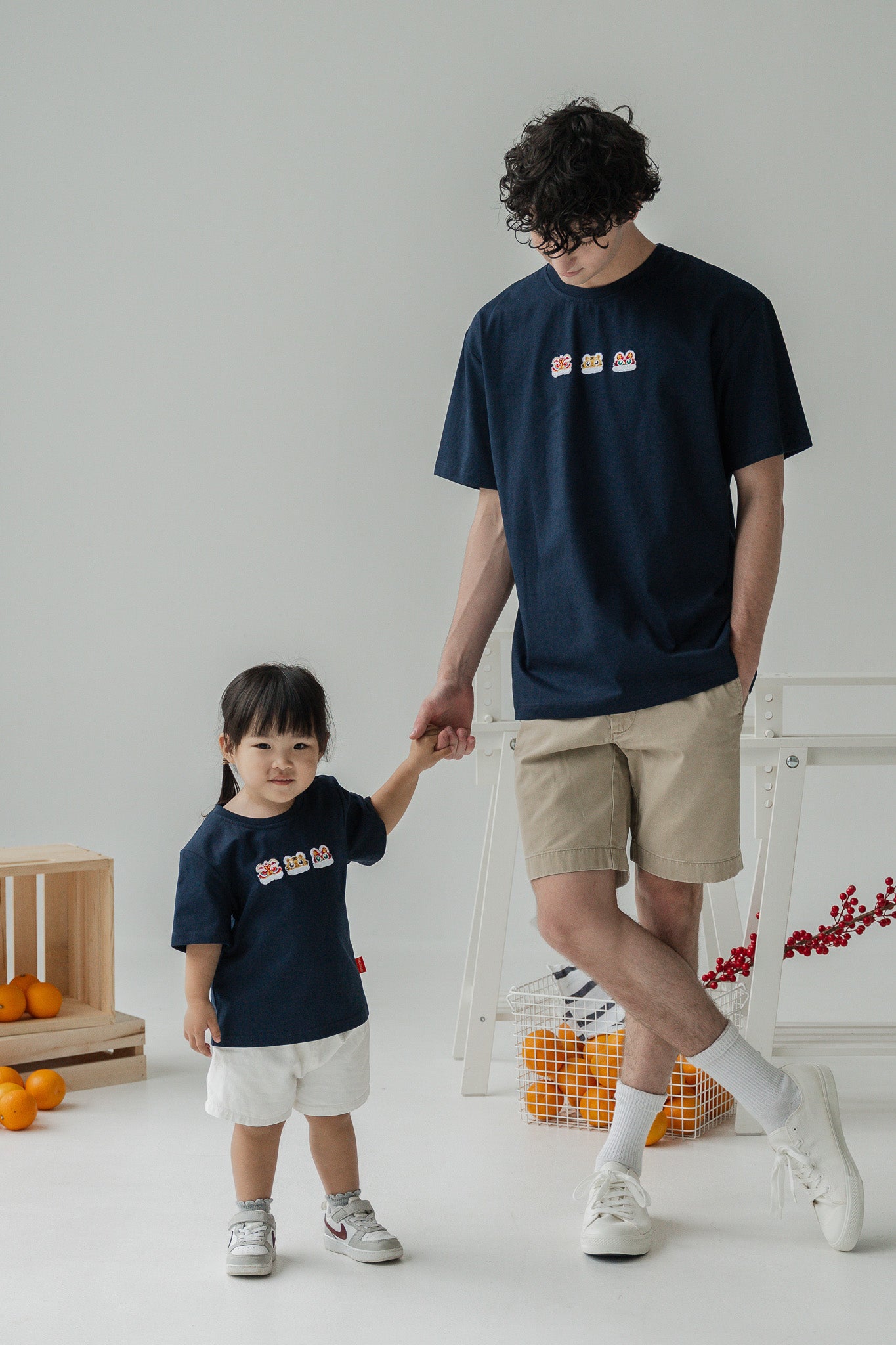 Lucky Lion Kid's Tee in Navy