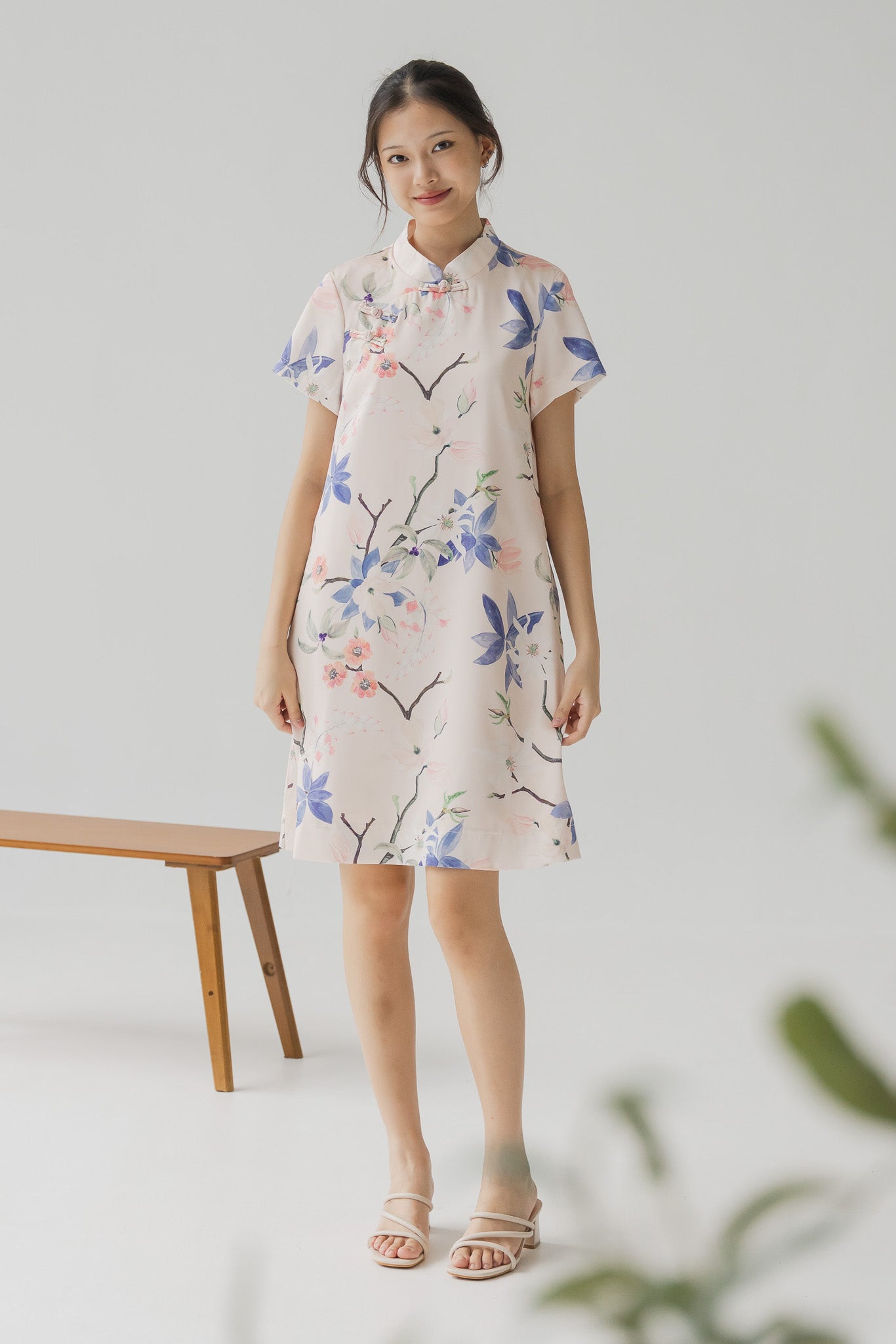 Yumi Floral Print Cheongsam Dress