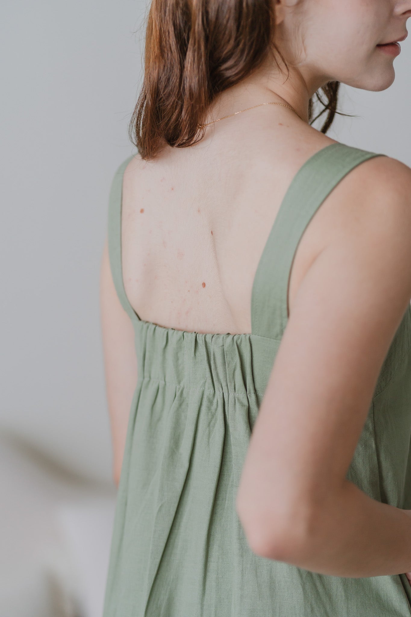 Piece of Cake Linen Tent Dress in Green