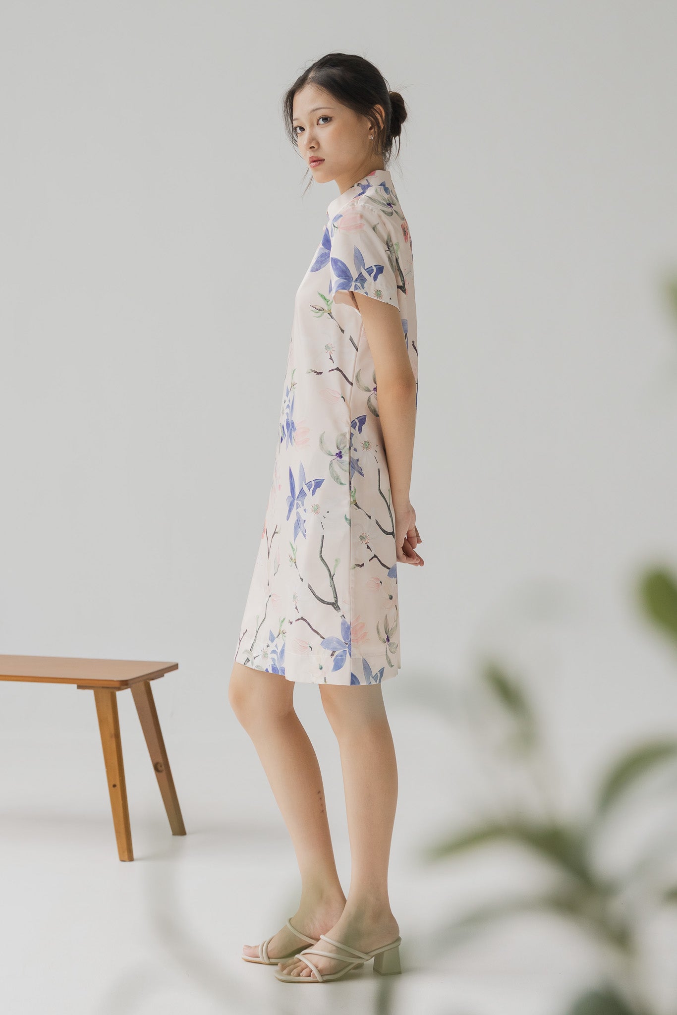 Yumi Floral Print Cheongsam Dress