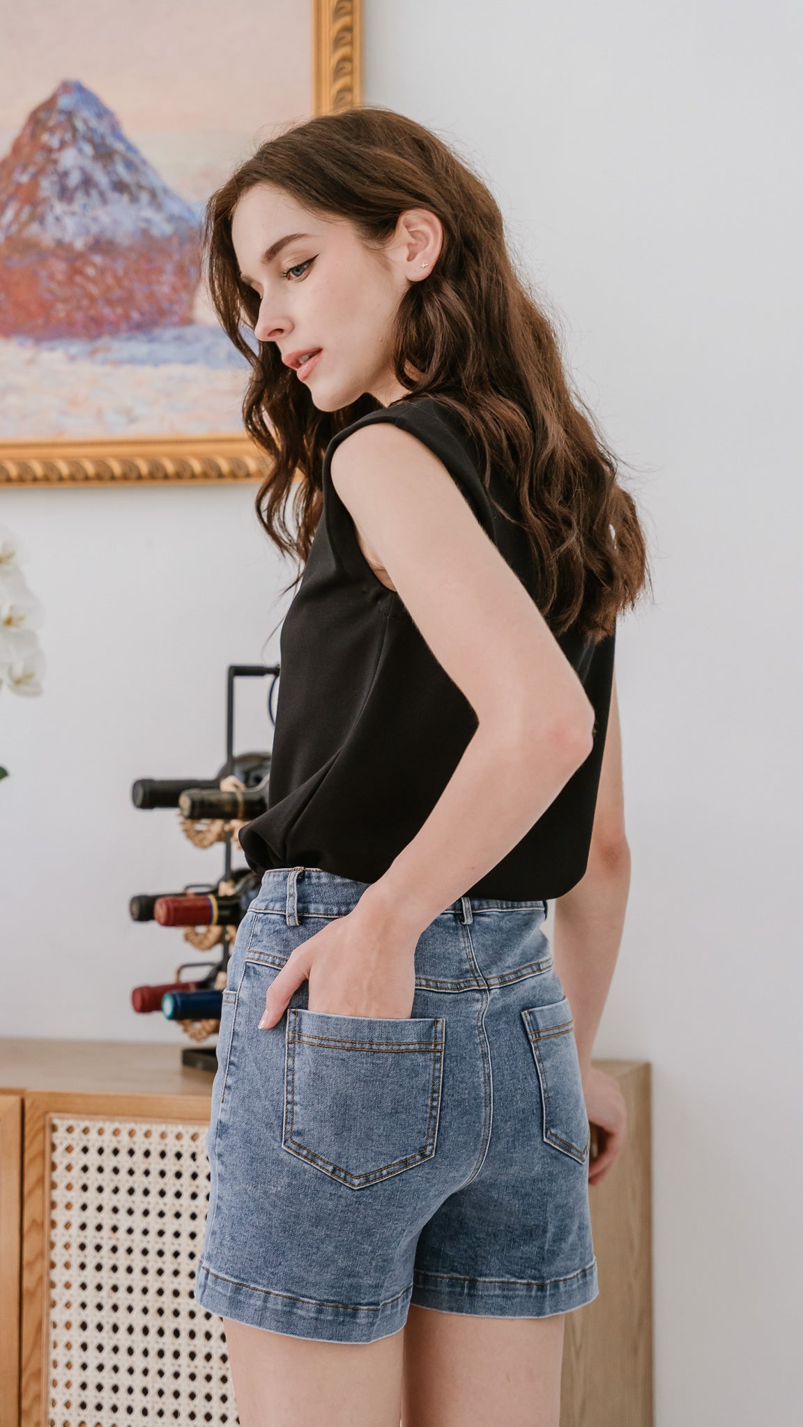 Core Essentials Denim Shorts in Light Wash