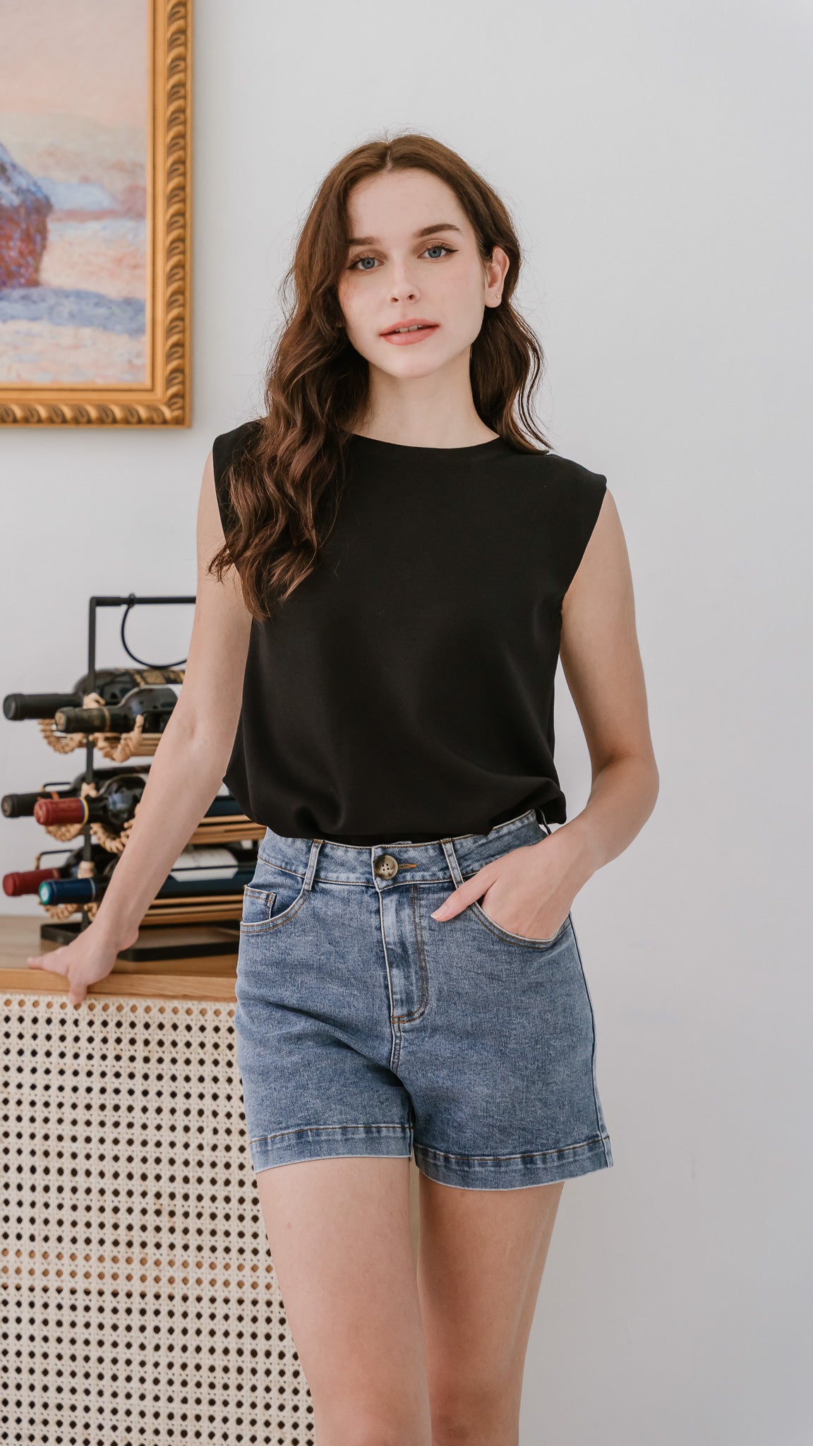 Core Essentials Denim Shorts in Light Wash