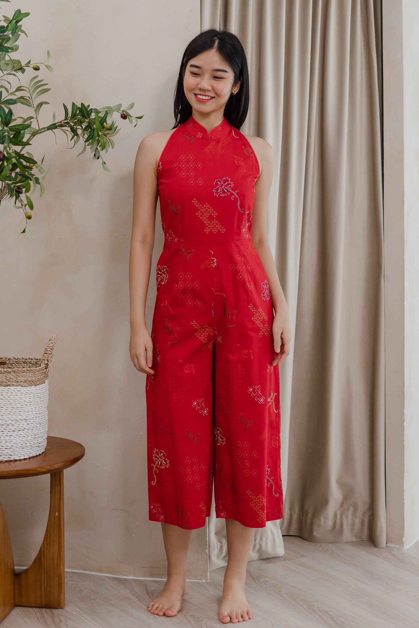 In Perfect Harmony Mandarin Collar Jumpsuit in Yin
