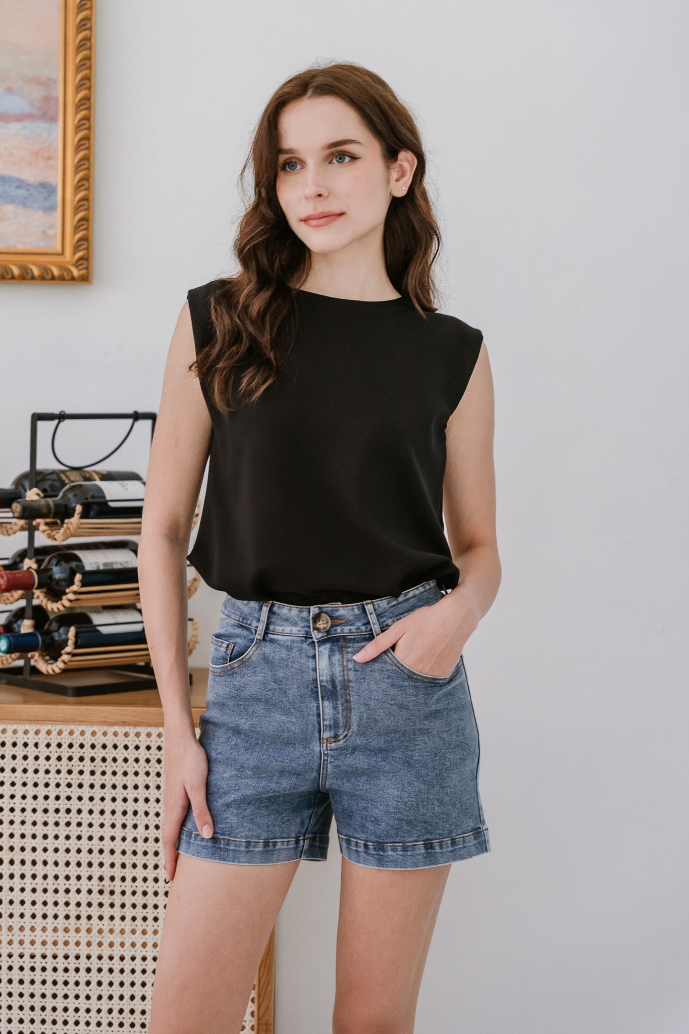 Core Essentials Denim Shorts in Light Wash