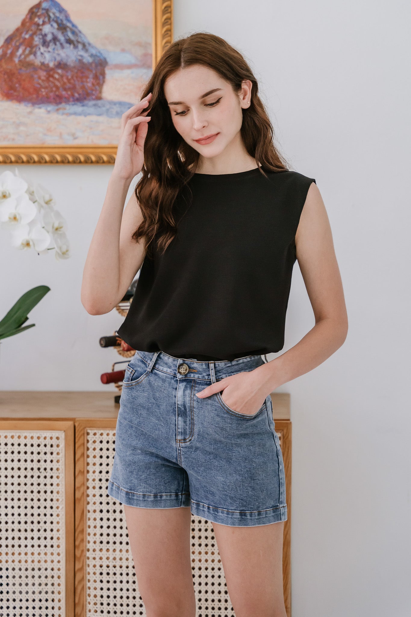 Core Essentials Denim Shorts in Light Wash