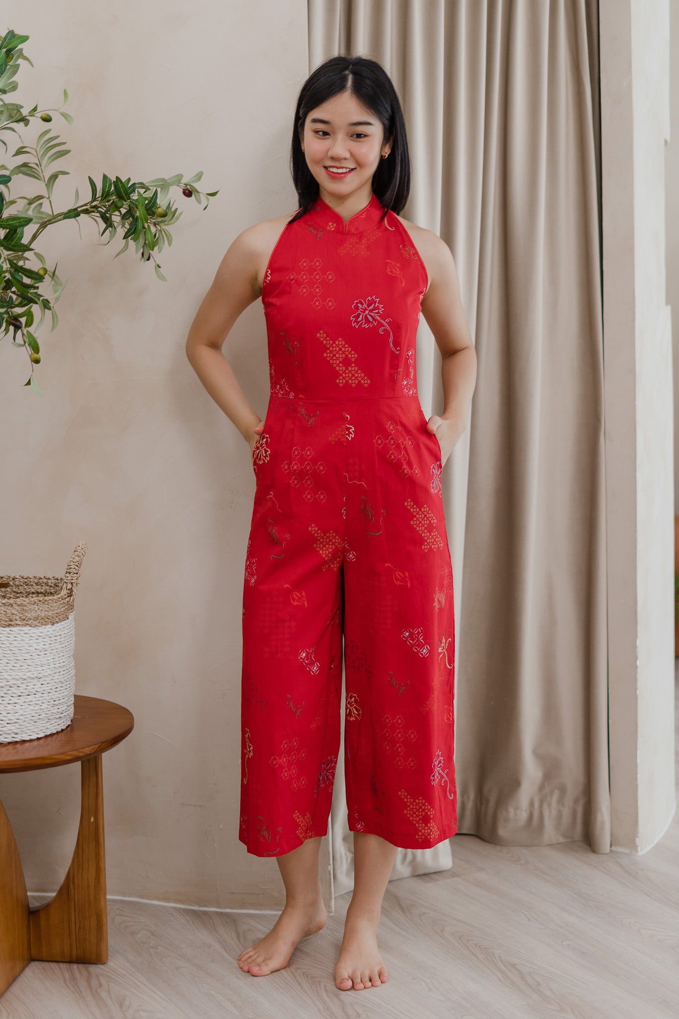 In Perfect Harmony Mandarin Collar Jumpsuit in Yin