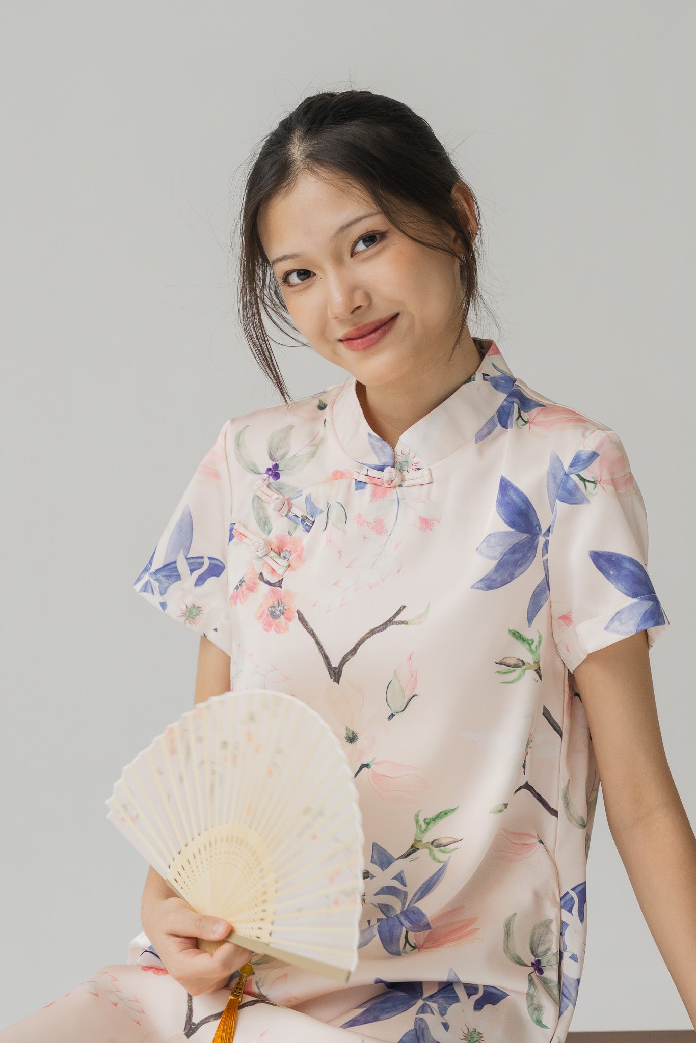 Yumi Floral Print Cheongsam Dress