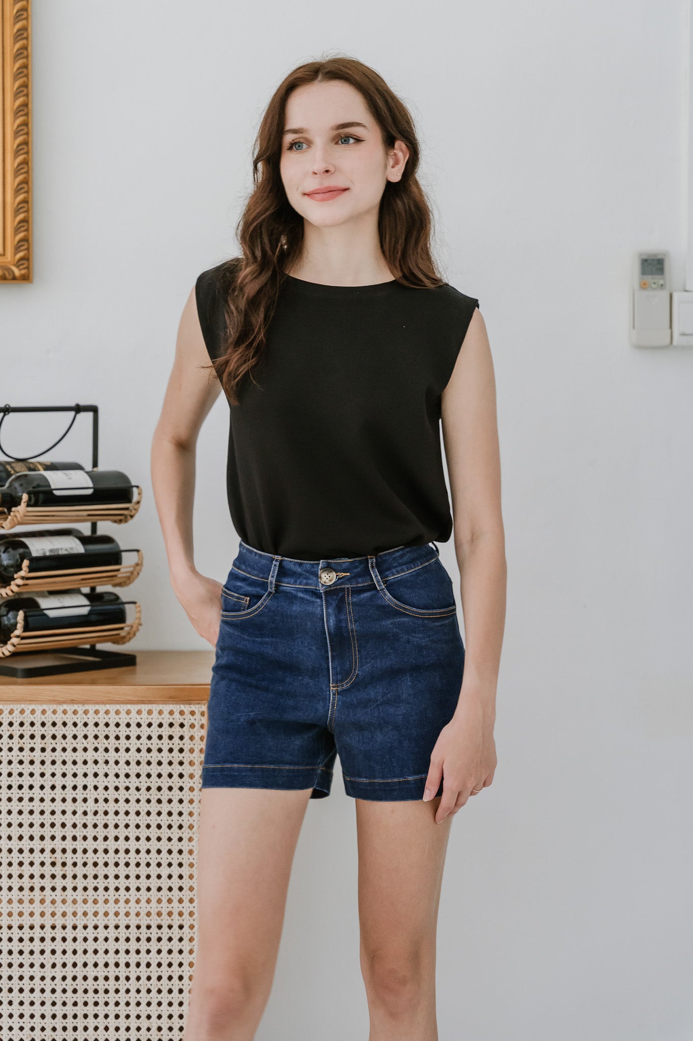 Core Essentials Denim Shorts in Dark Wash