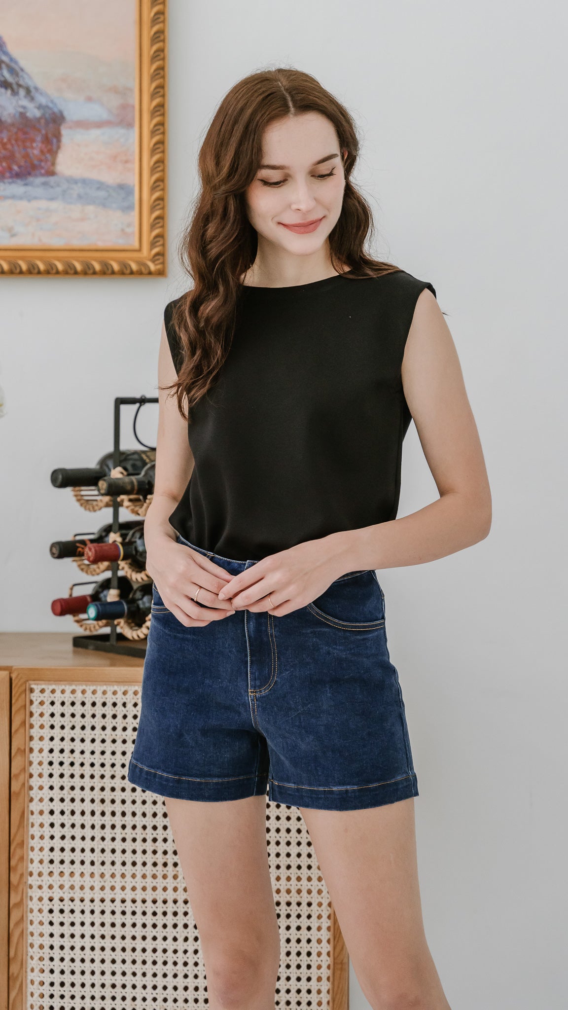 Core Essentials Denim Shorts in Dark Wash