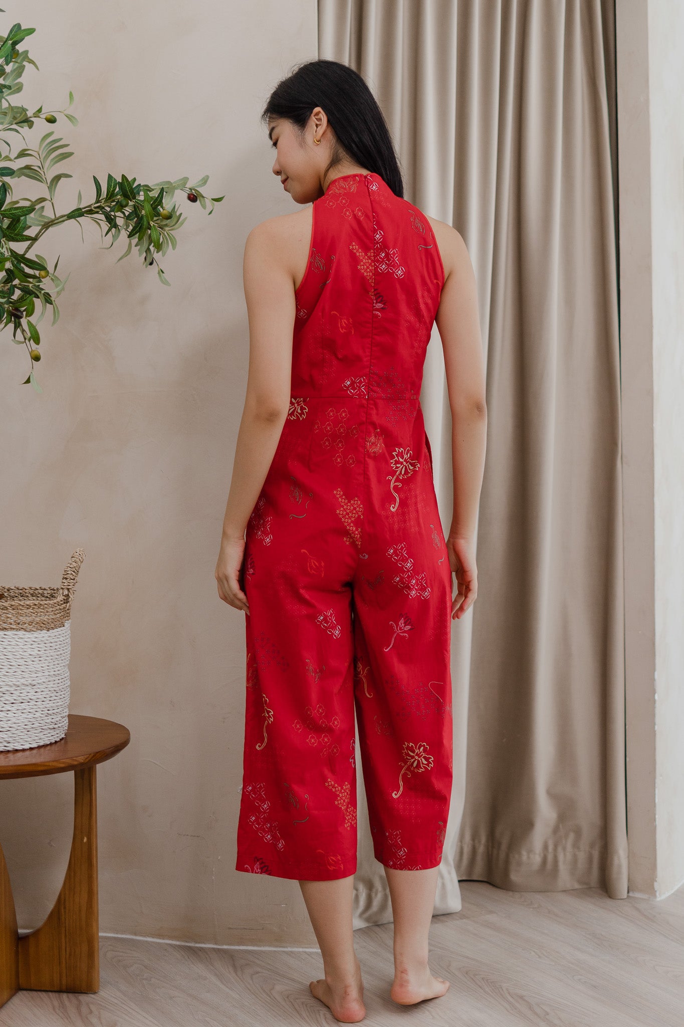 In Perfect Harmony Mandarin Collar Jumpsuit in Yin