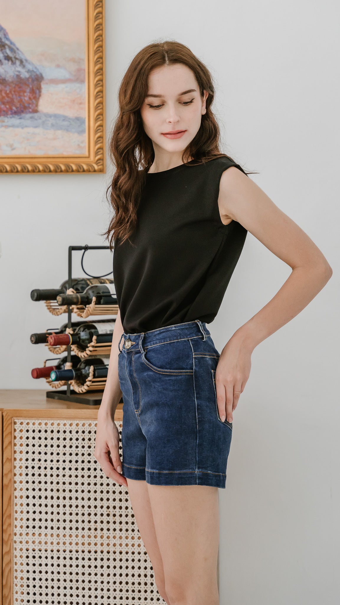 Core Essentials Denim Shorts in Dark Wash