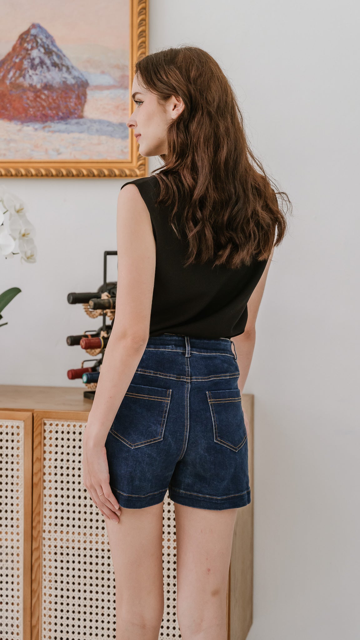 Core Essentials Denim Shorts in Dark Wash