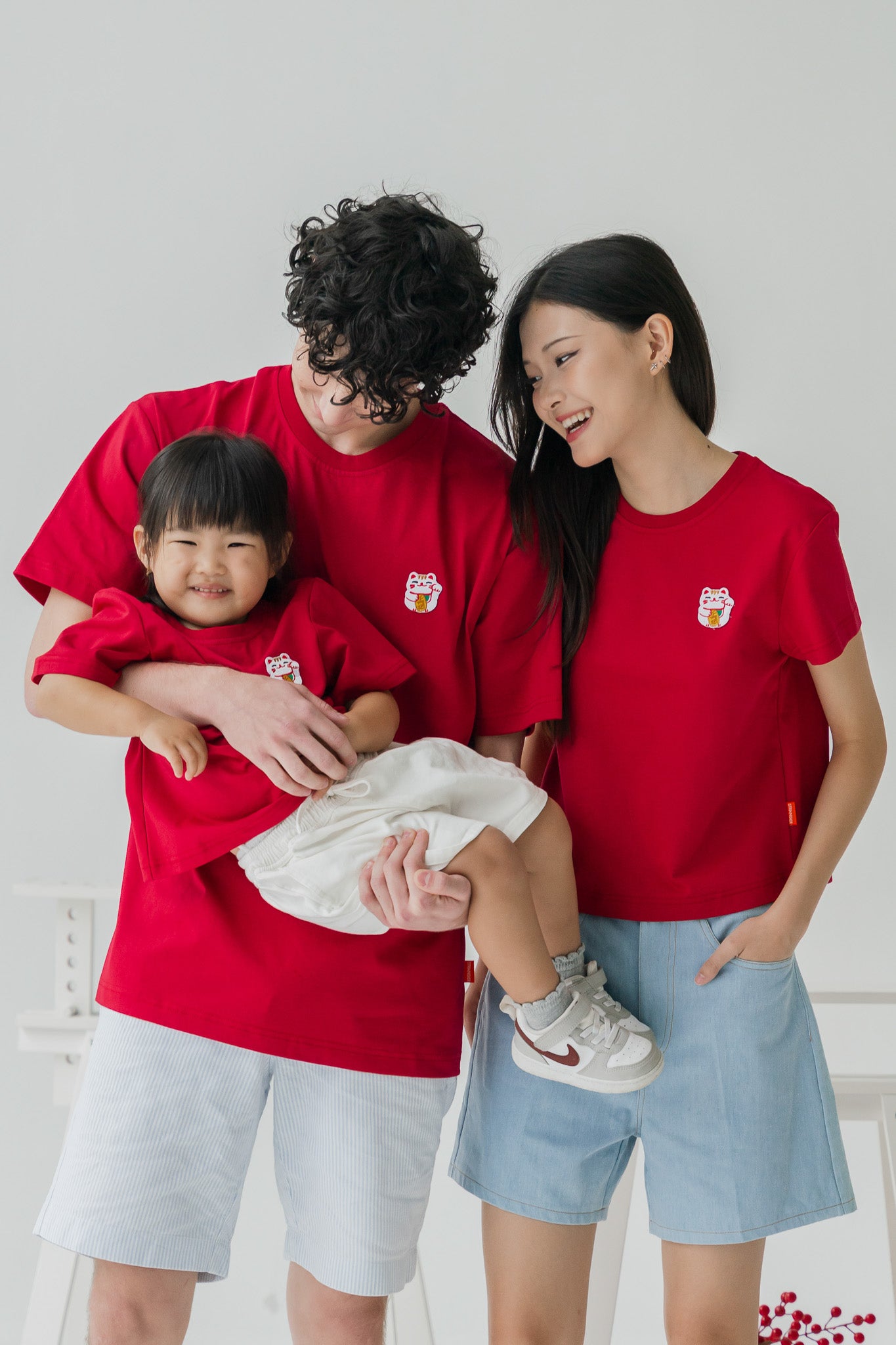 Fortune Cat Kid's Tee in Red