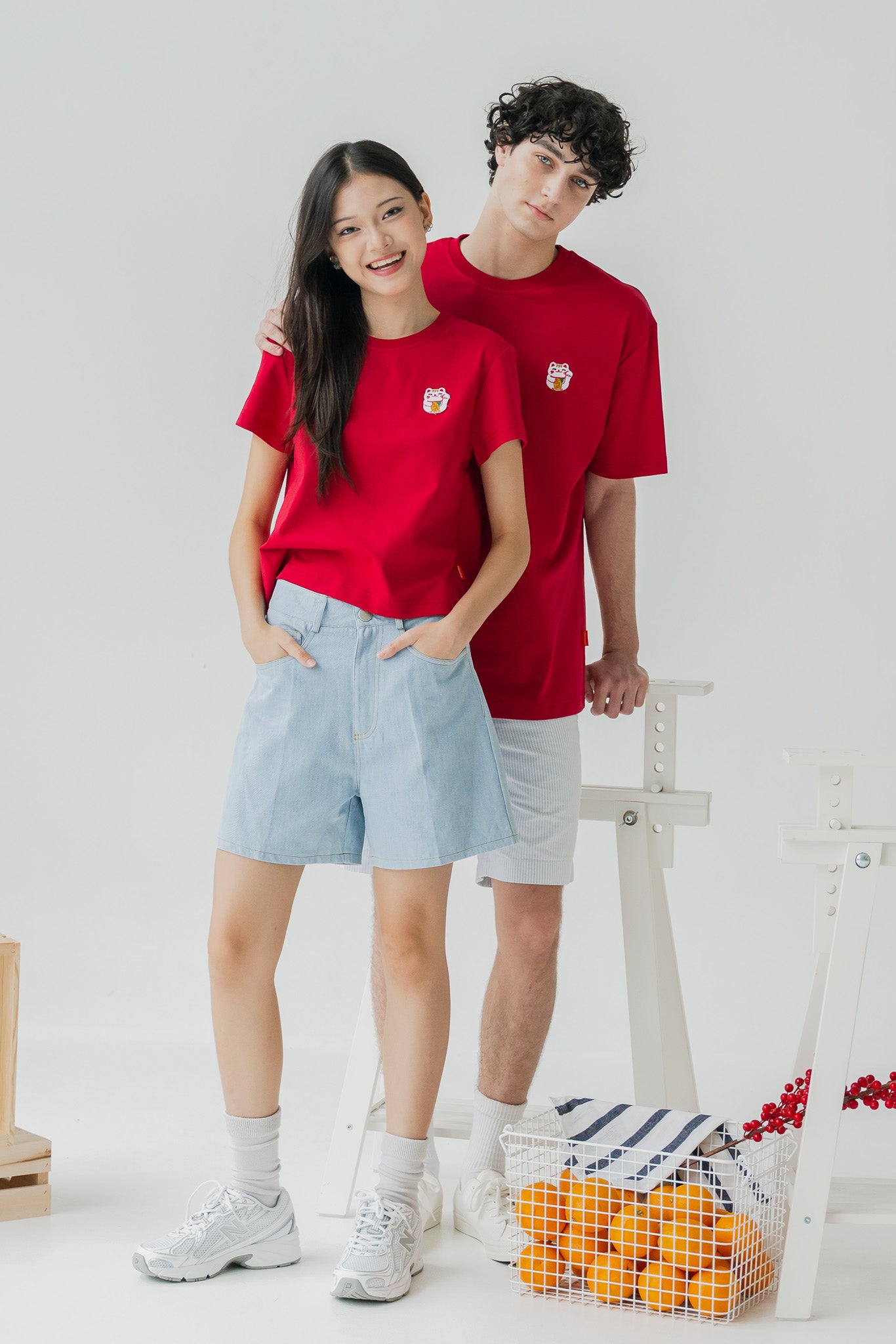 Fortune Cat Men's Tee in Red