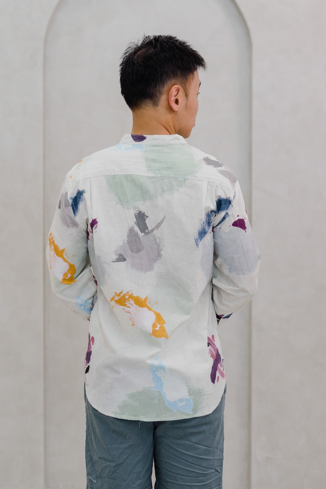 Life On A Canvas II Men's Long Sleeve Linen Shirt in Harmony