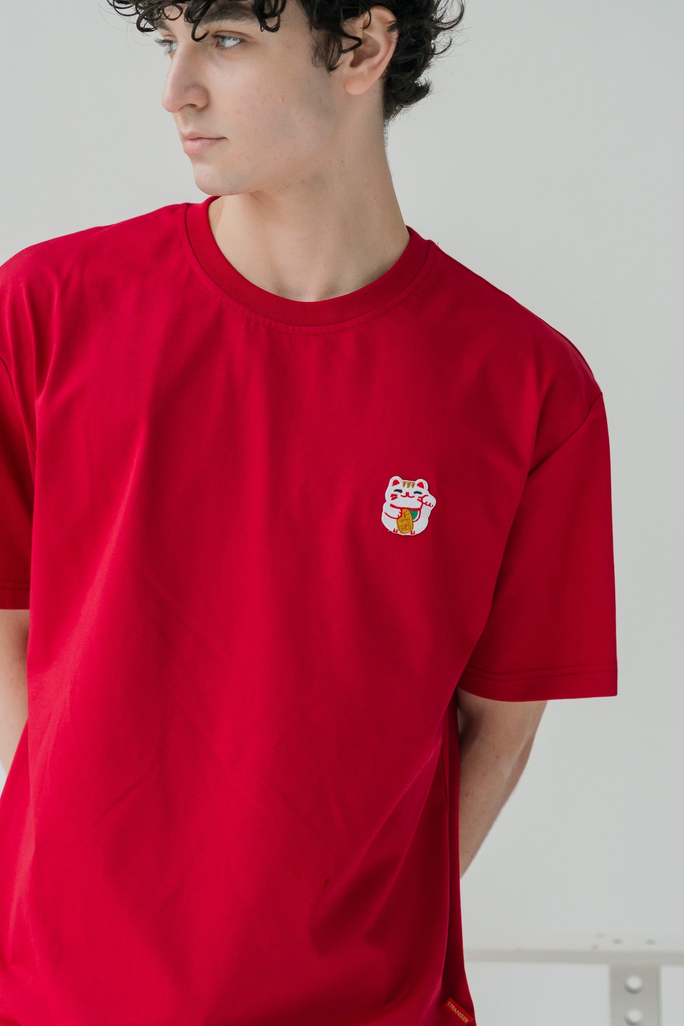 Fortune Cat Men's Tee in Red