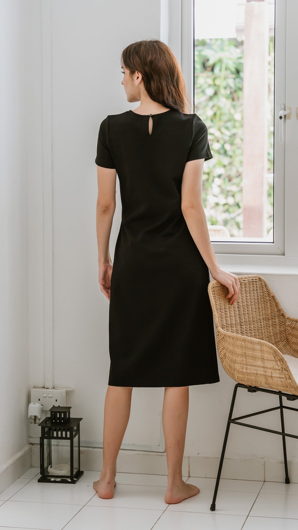 Elevated Essentials Knot Jersey Dress in Black [ONLINE ONLY]