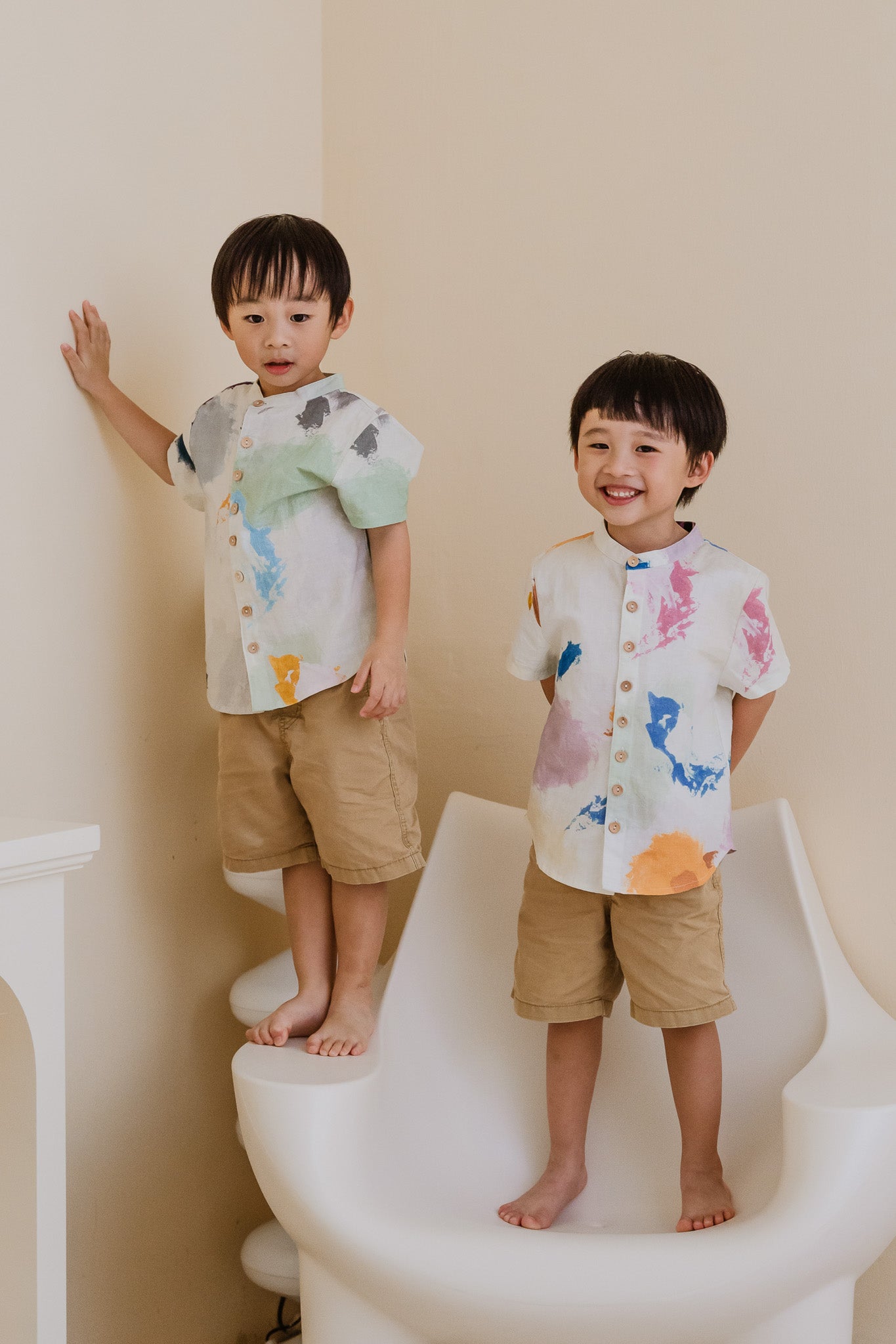 Life On A Canvas II Kid's Linen Shirt in Harmony