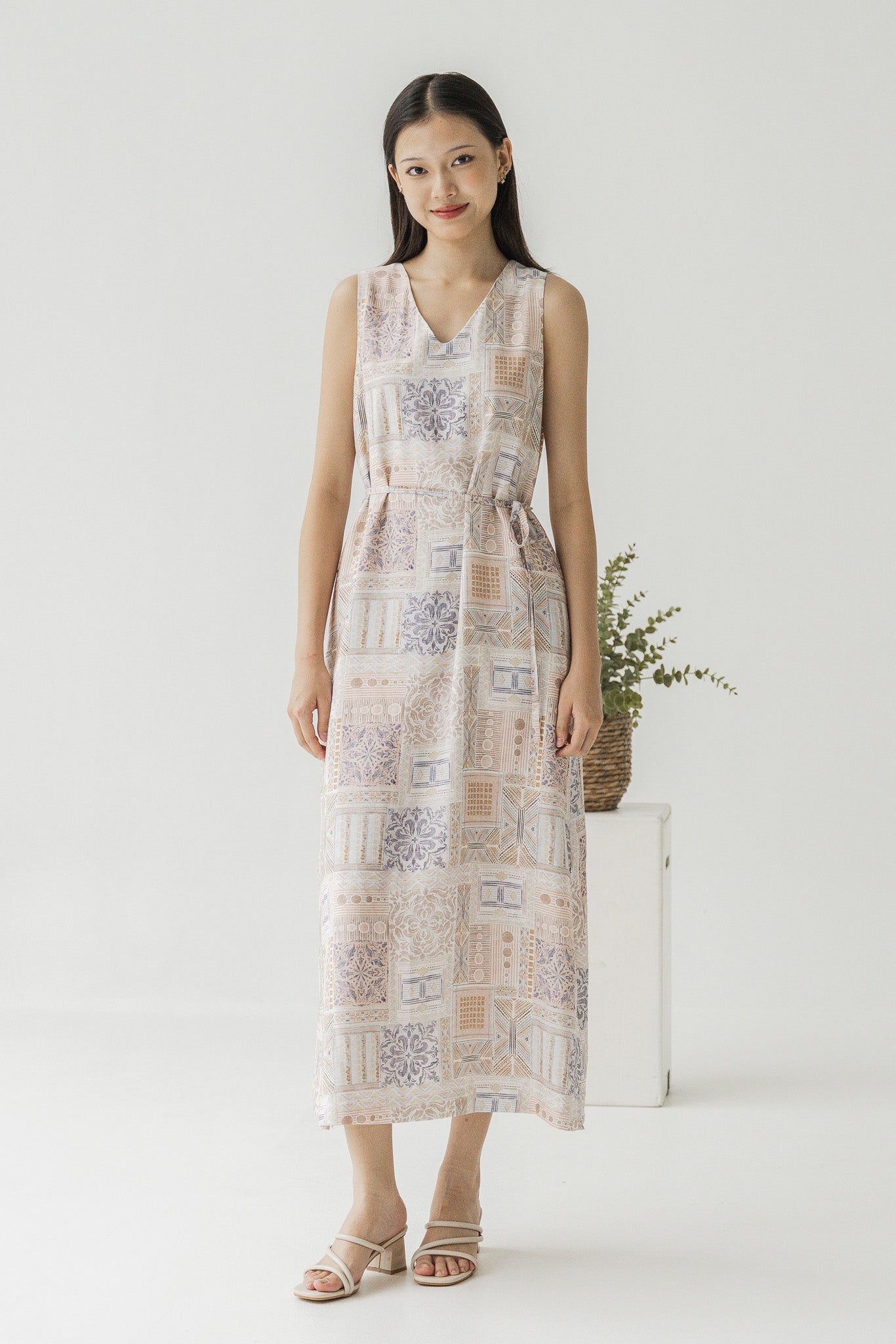 Ayra Printed Two-way Midaxi Dress in Pink