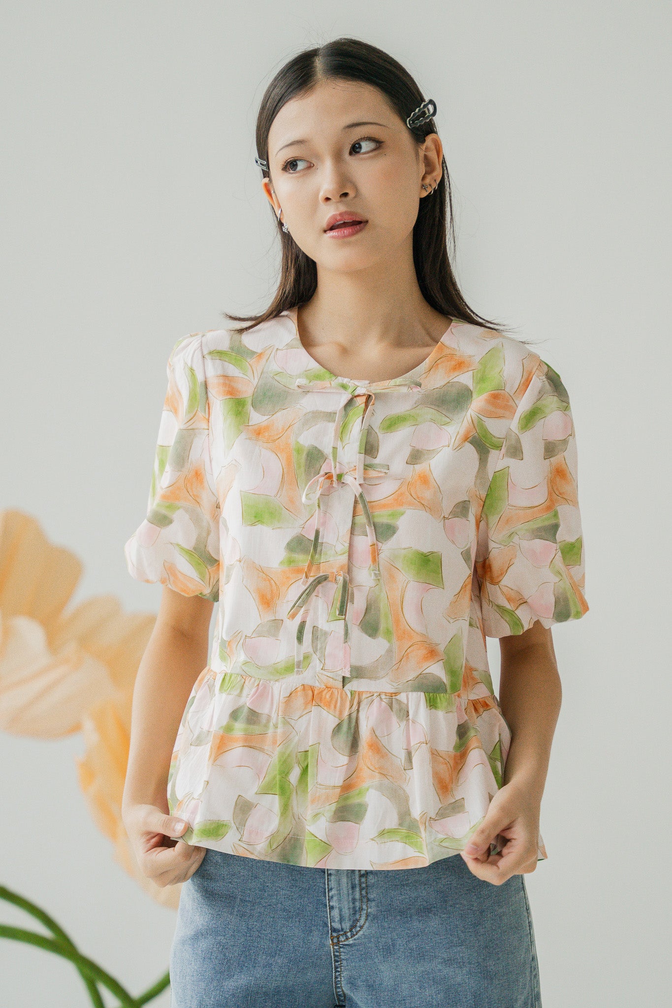 Midori Sleeved Babydoll Blouse
