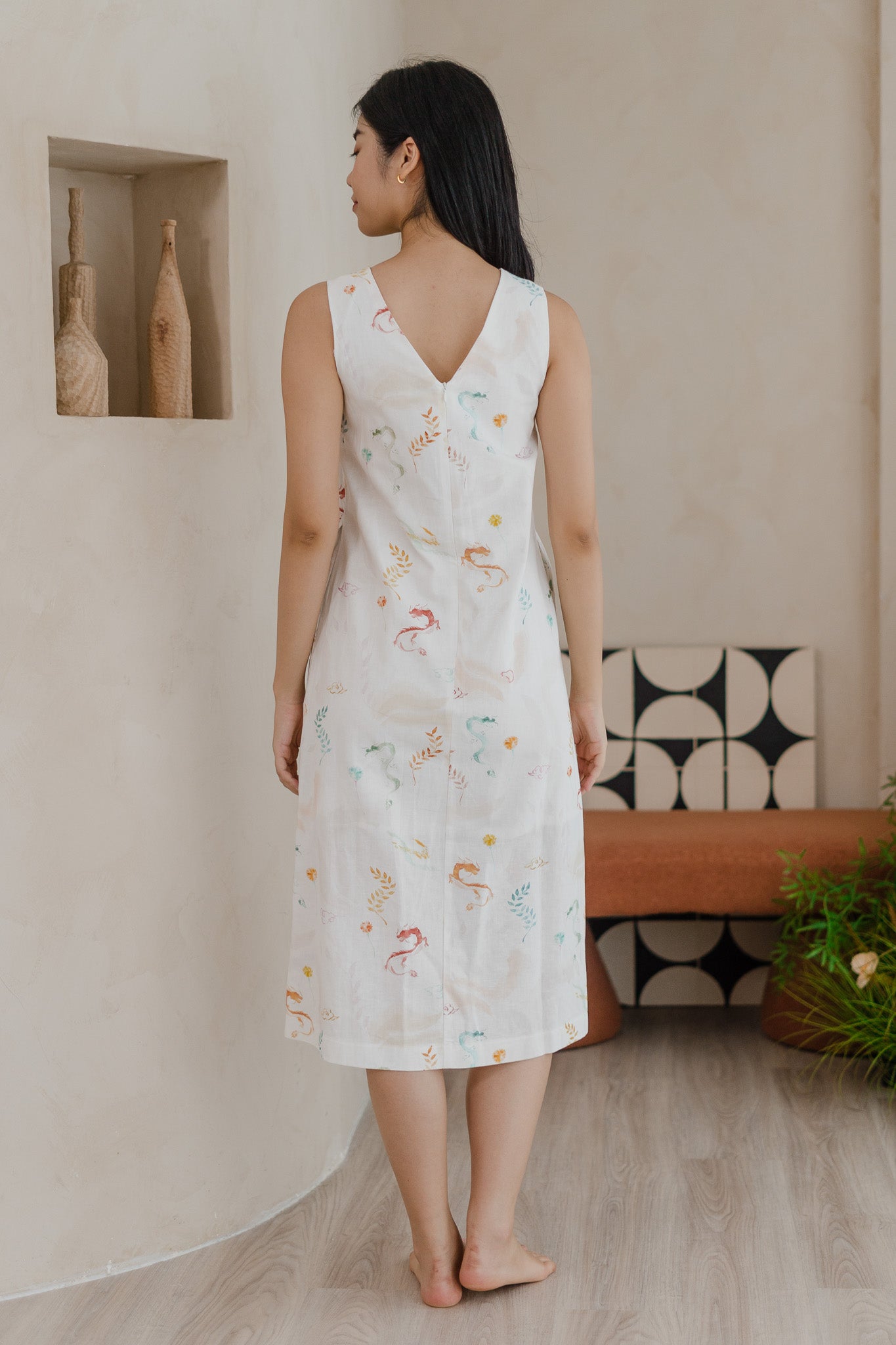 Winds Of Fortune Sleeveless Linen Dress in Joy