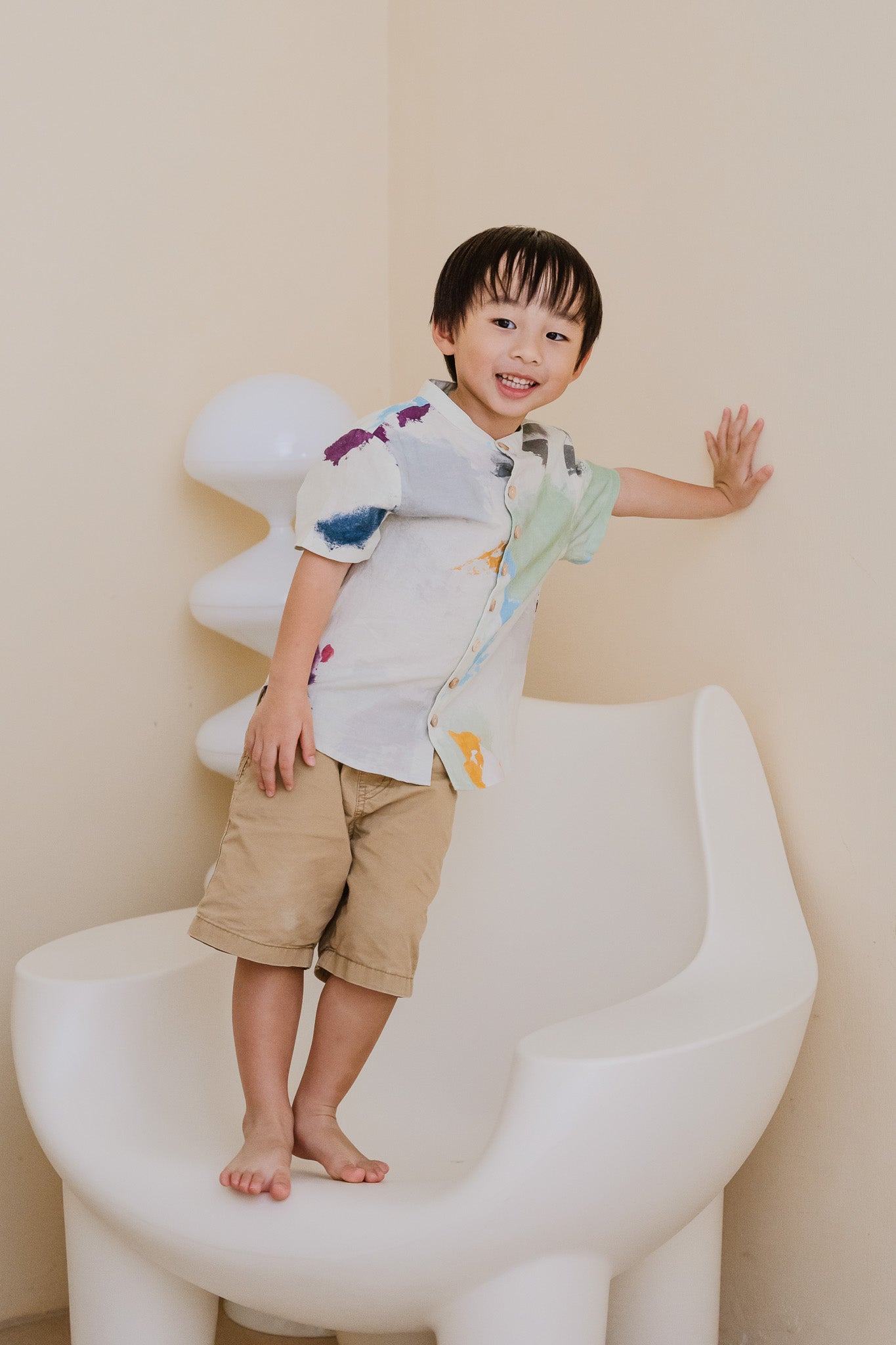 Life On A Canvas II Kid's Linen Shirt in Harmony