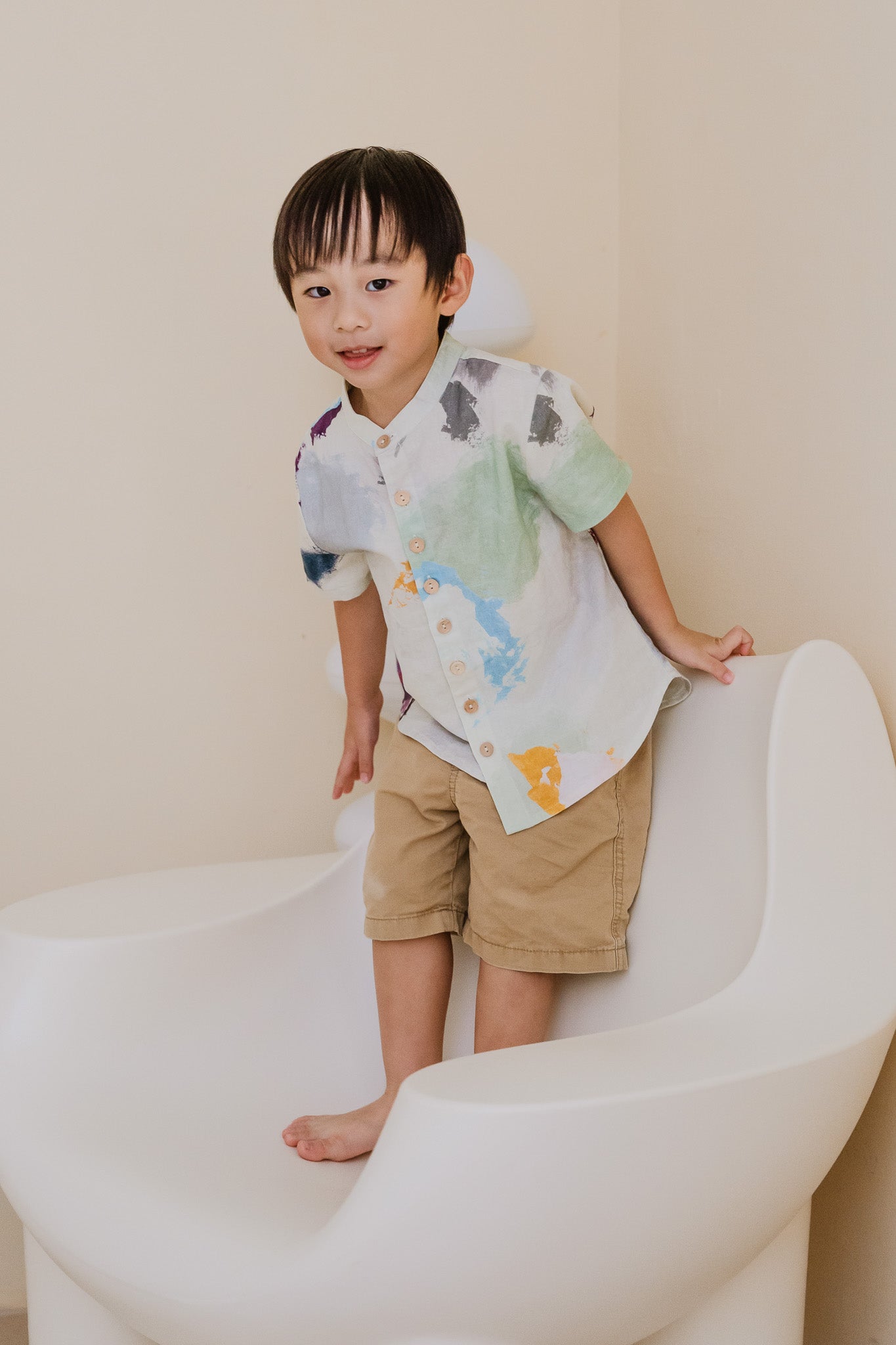 Life On A Canvas II Kid's Linen Shirt in Harmony