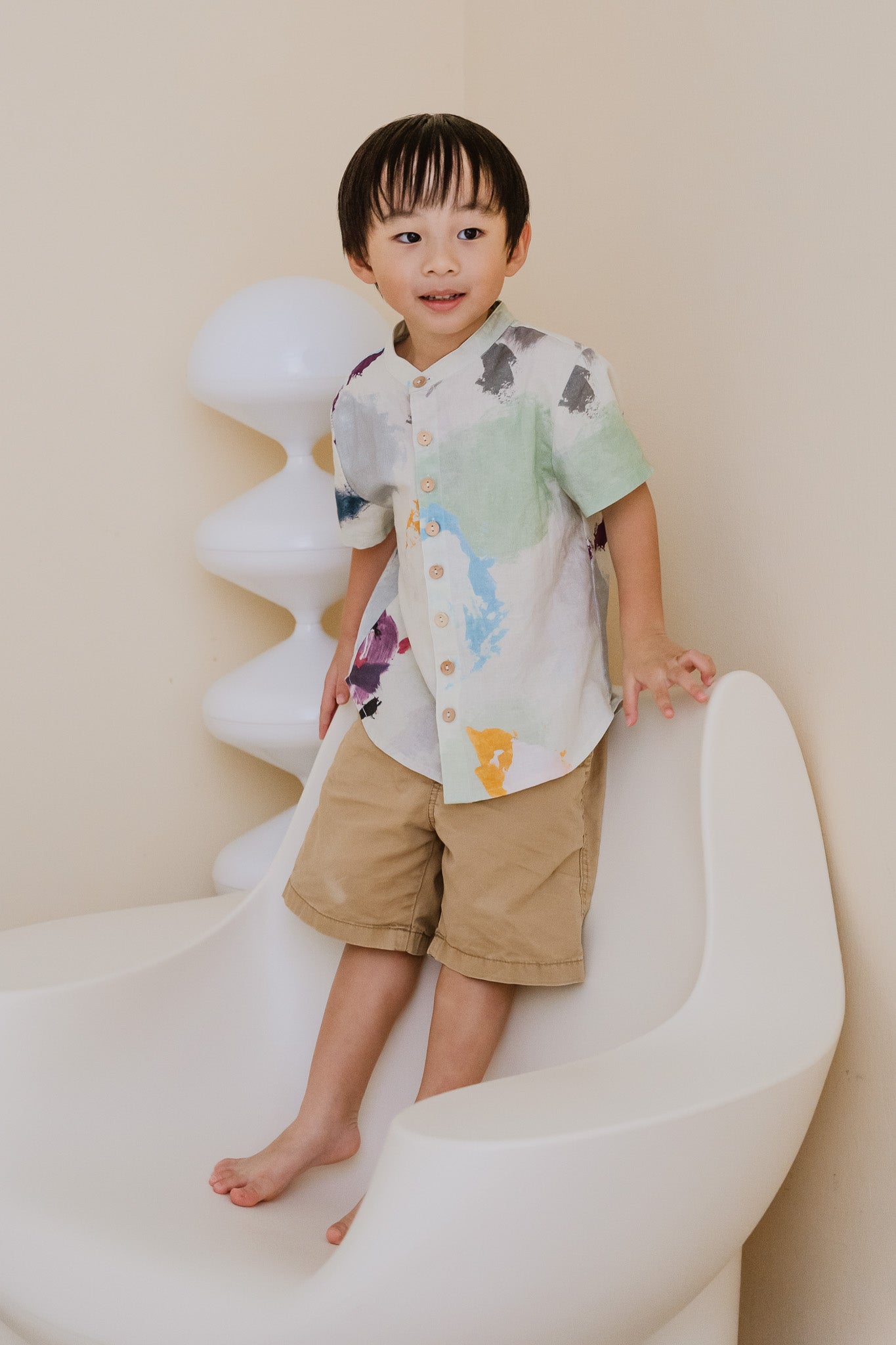 Life On A Canvas II Kid's Linen Shirt in Harmony