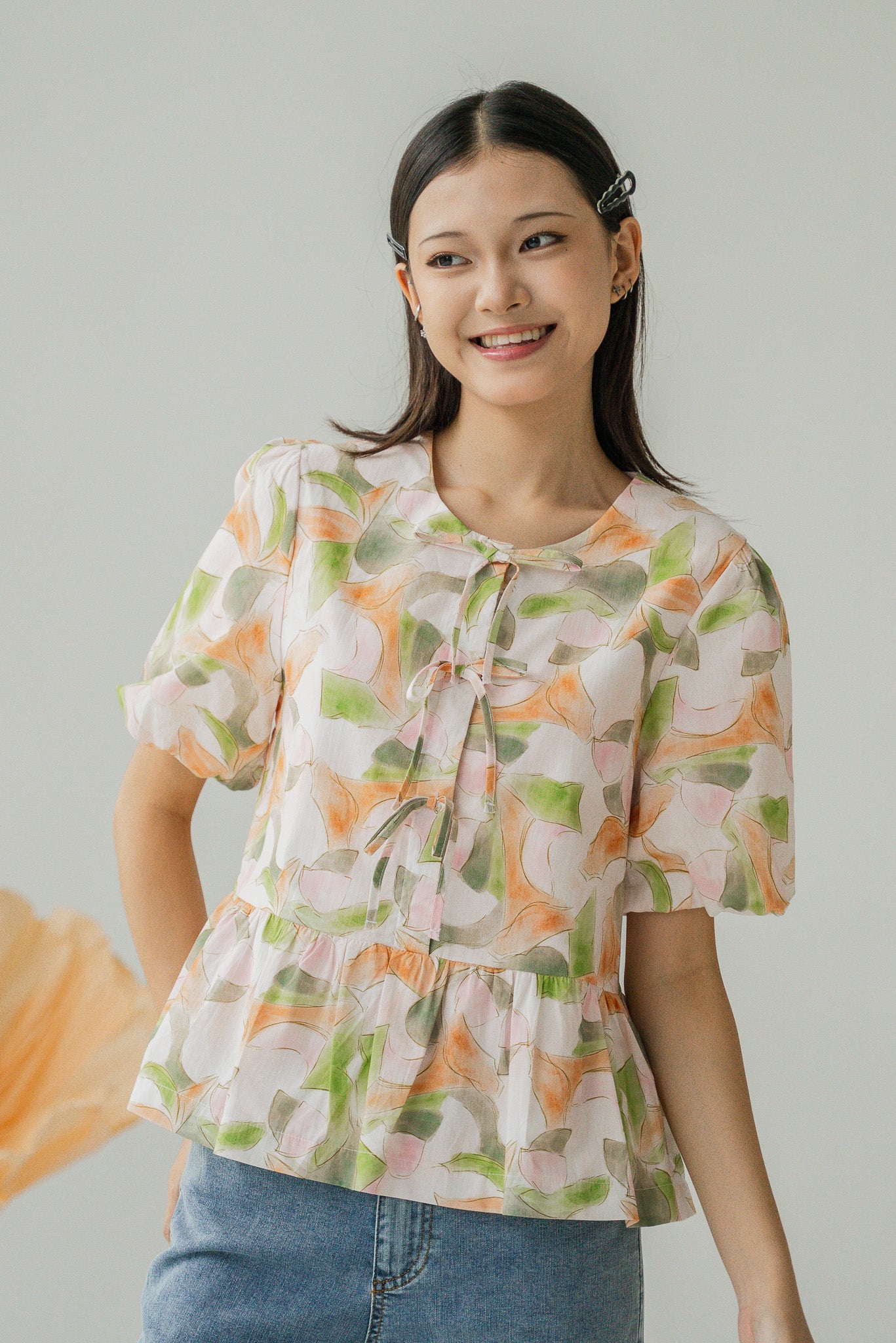 Midori Sleeved Babydoll Blouse