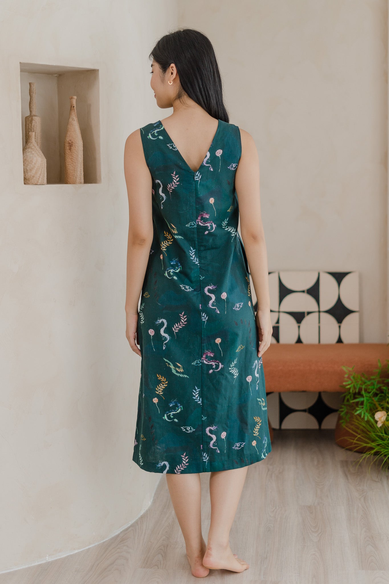 Winds Of Fortune Sleeveless Linen Dress in Abundance