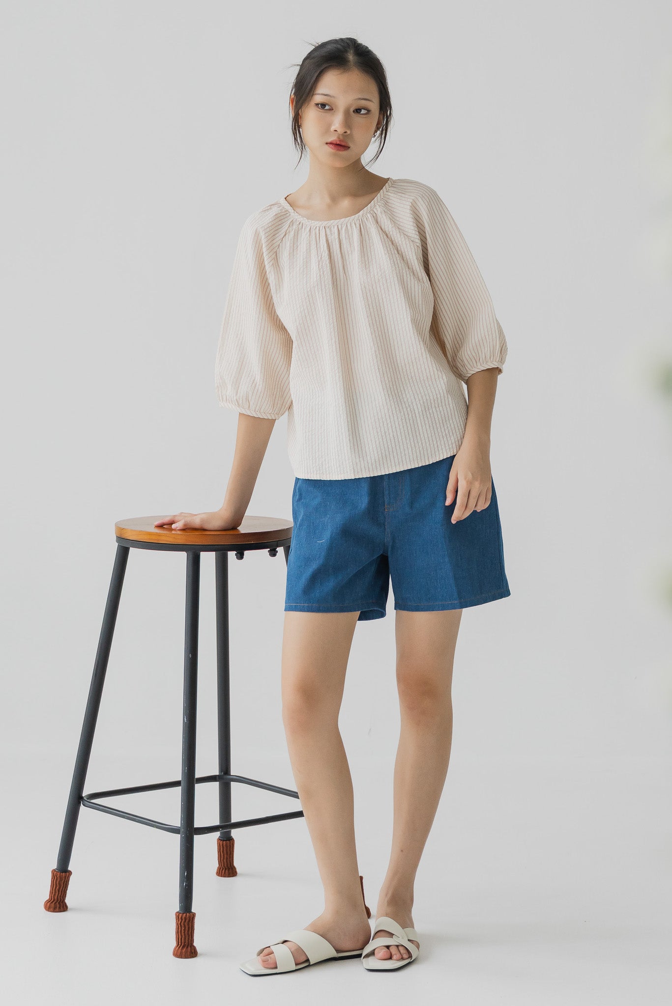 Lilo Striped Blouse in Pink
