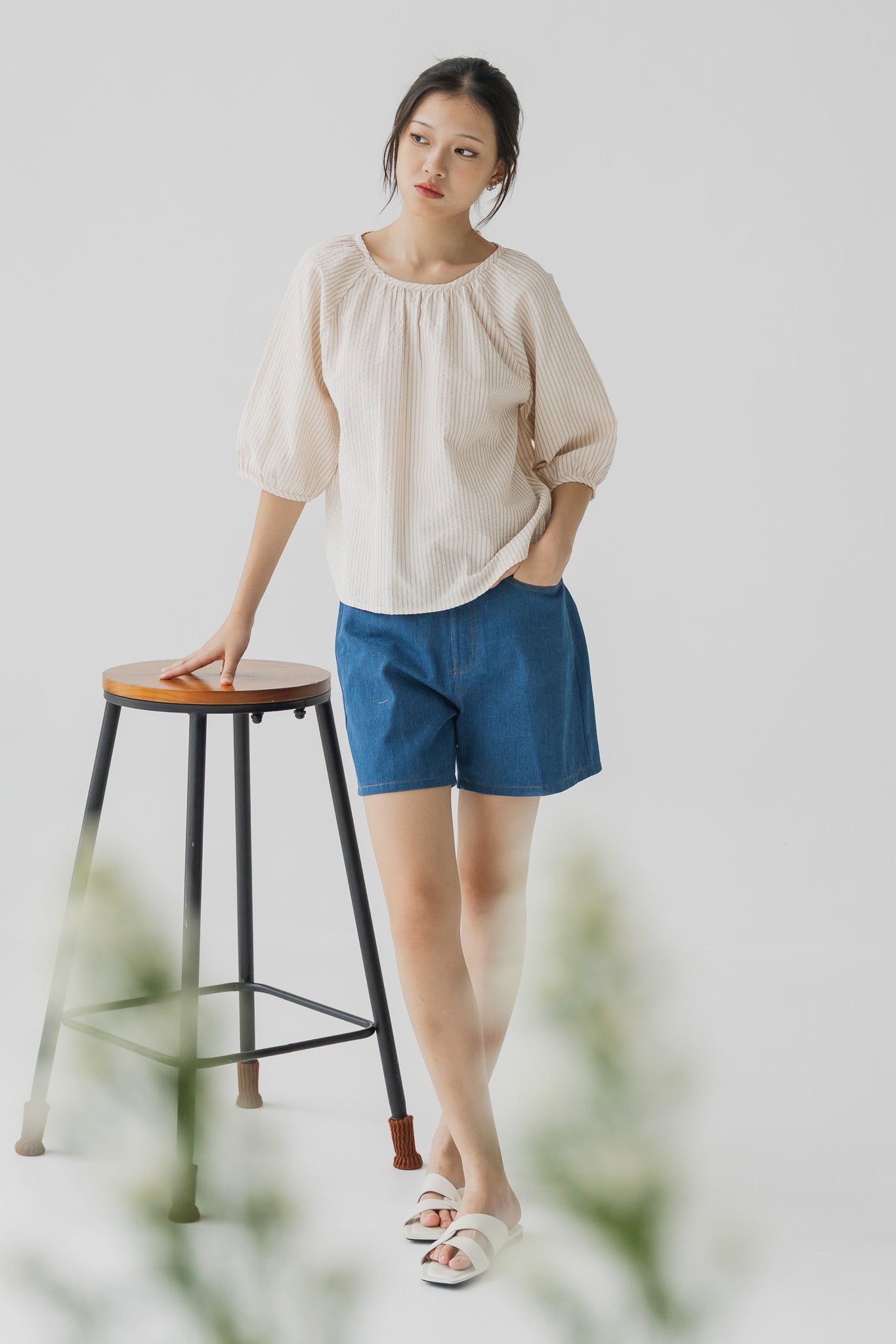 Lilo Striped Blouse in Pink