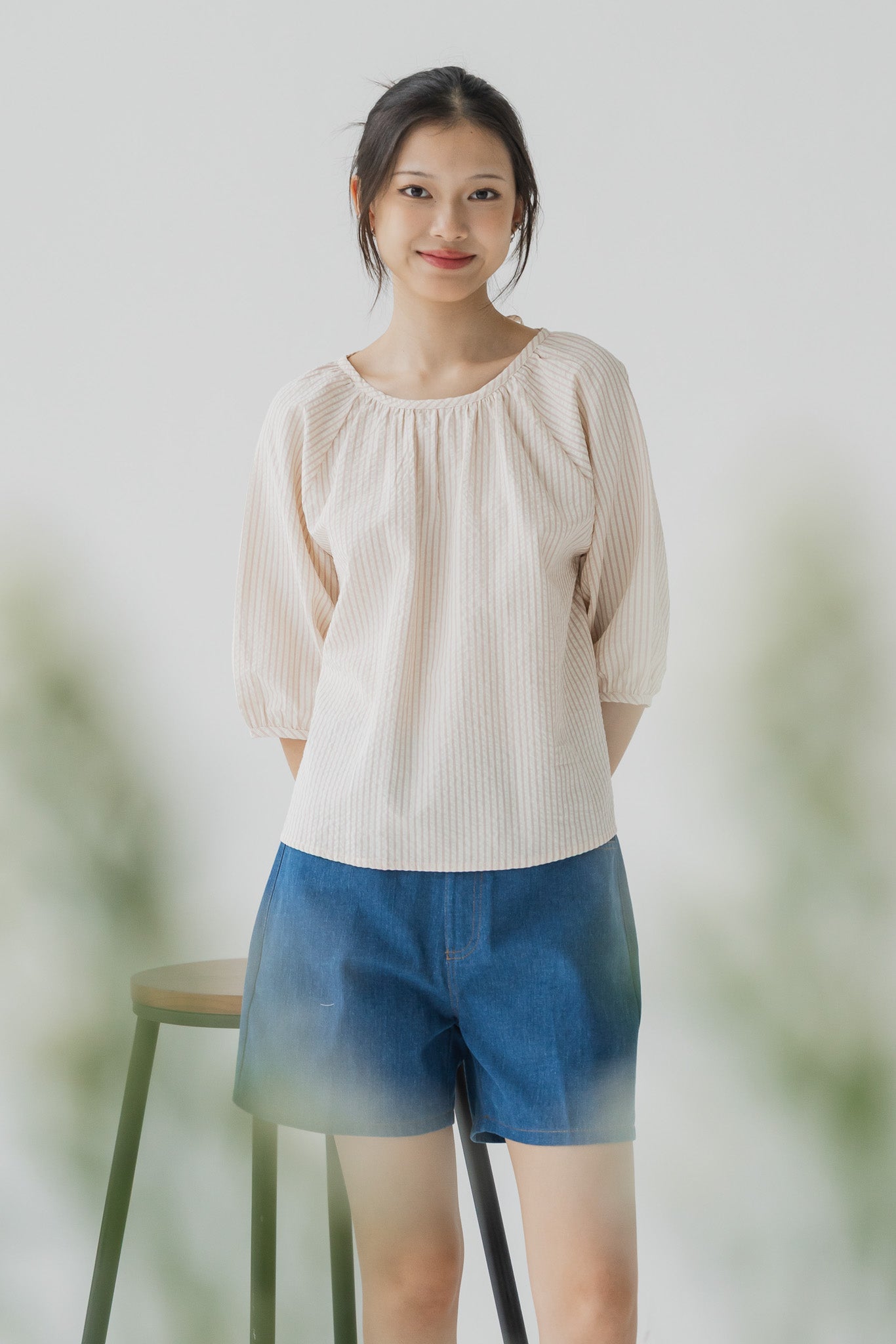 Lilo Striped Blouse in Pink