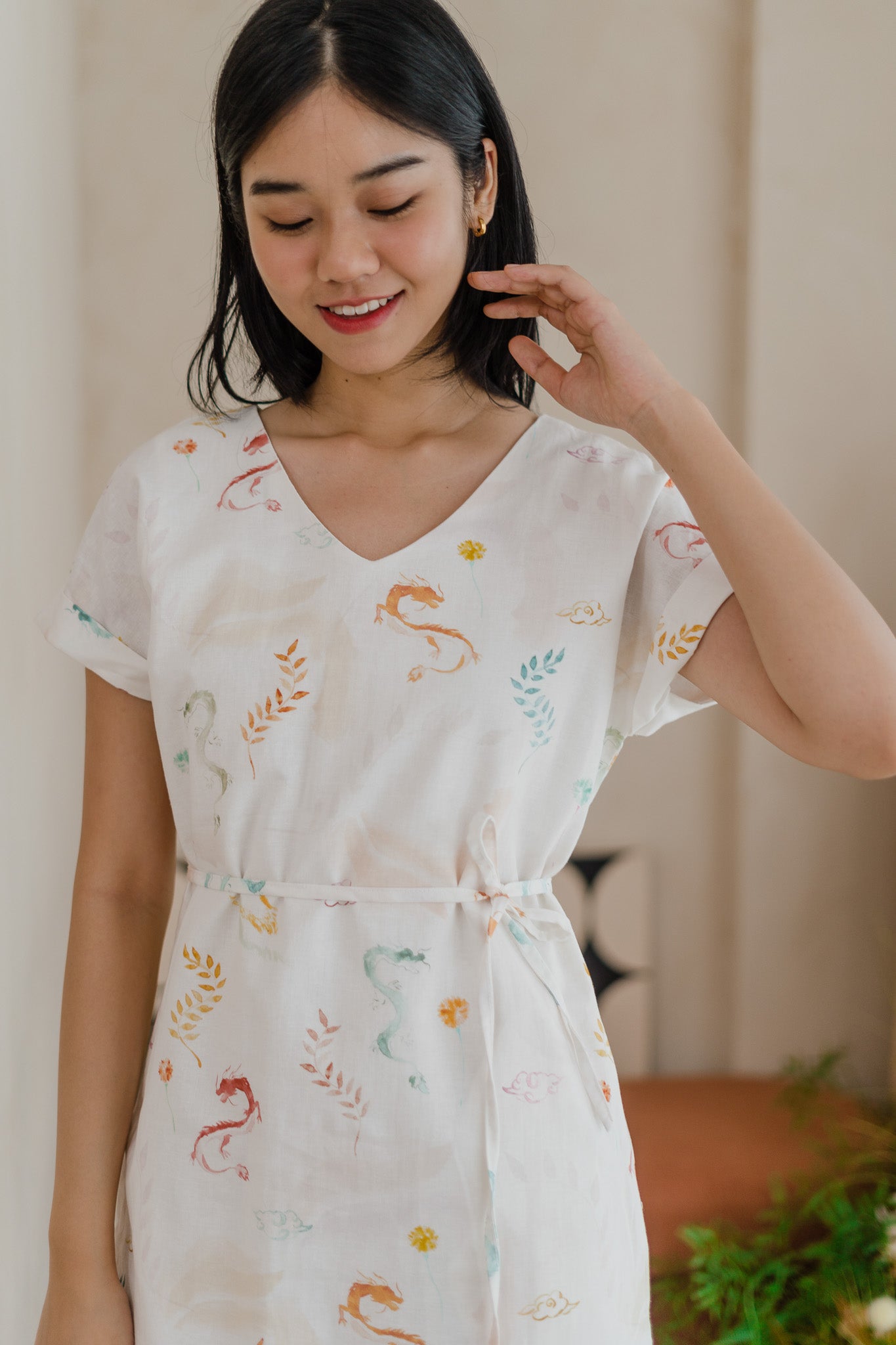 Winds Of Fortune Two-way Linen Shift Dress in Joy