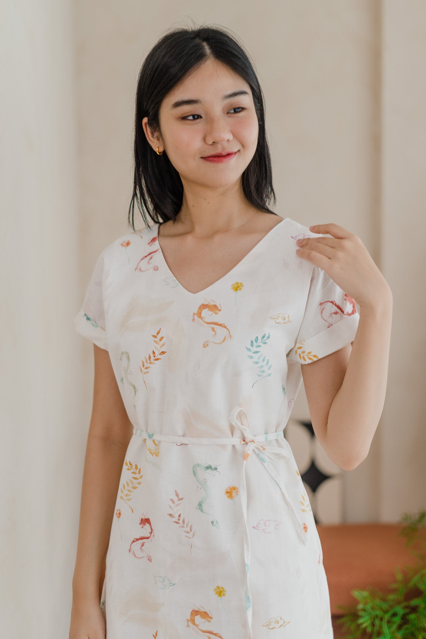 Winds Of Fortune Two-way Linen Shift Dress in Joy